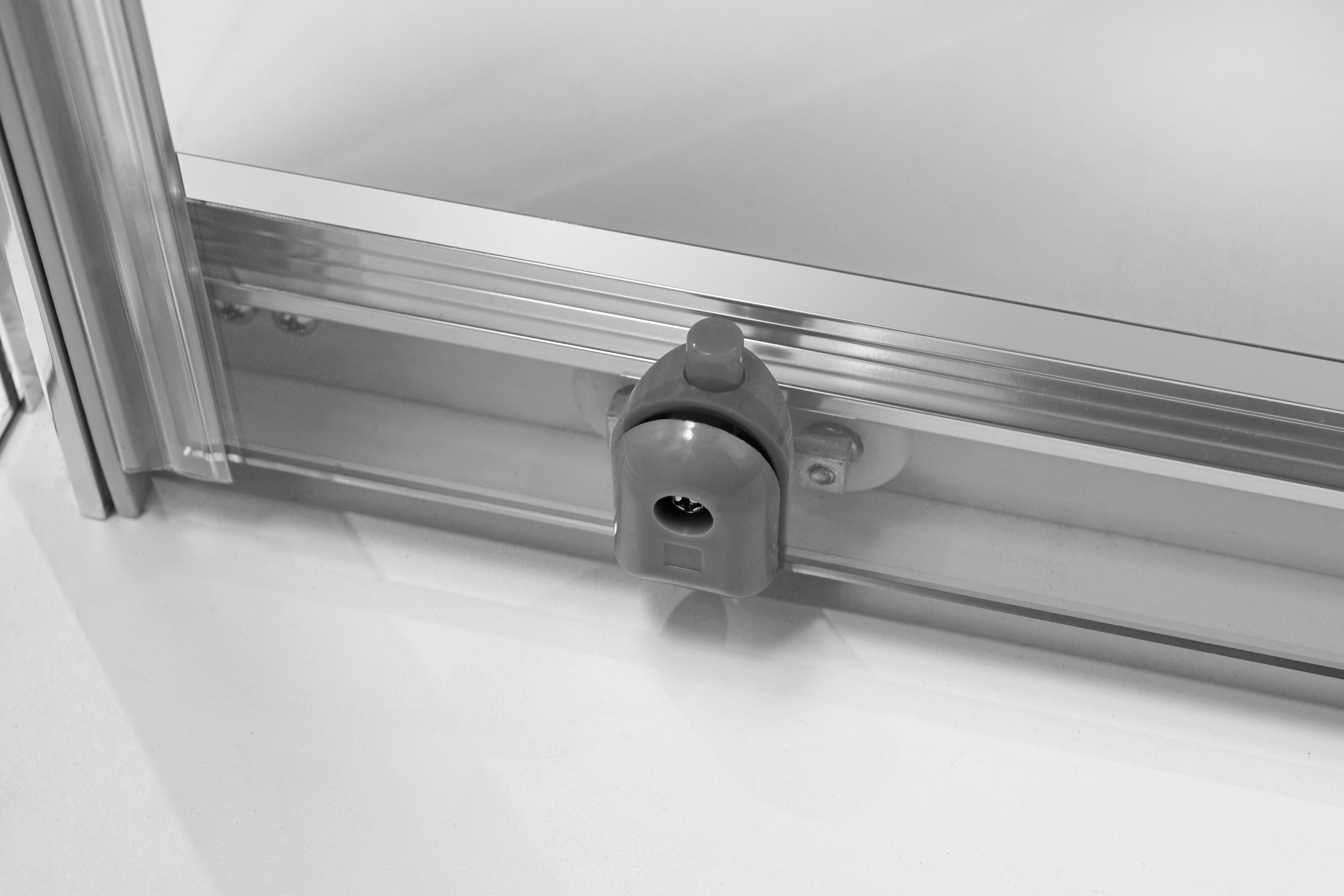 Porta doccia scorrevole L 118-122 cm x H 190 cm per nicchia in vetro trasparente SP. 6 mm, profilo lucido cromo, serie Zesk - 15