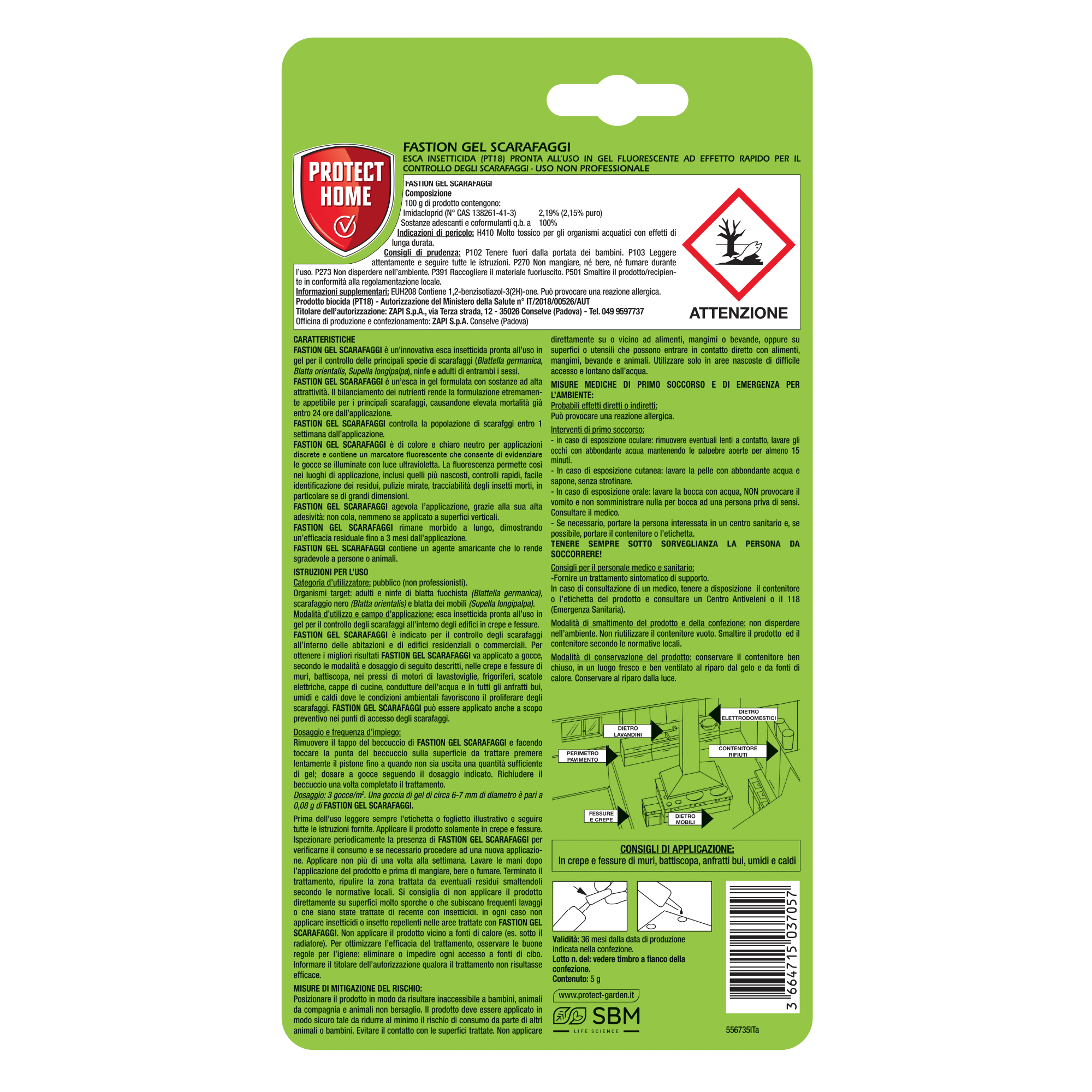Insetticida trappola per scarafaggi PROTECT HOME 5 gr - 6