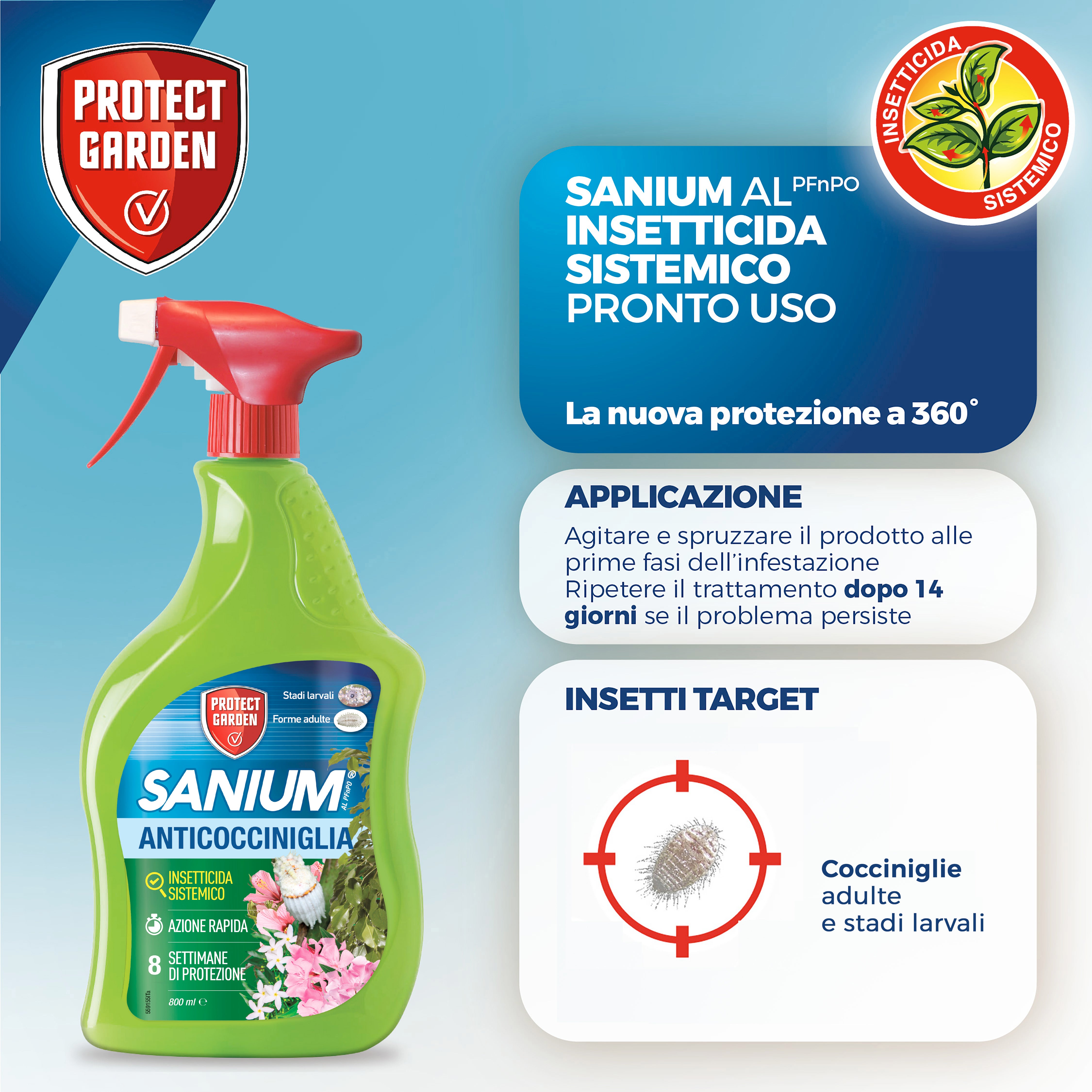 Insetticida PROTECT GARDEN Sanium AL PFnPO anticocciniglia 800 ml - 2
