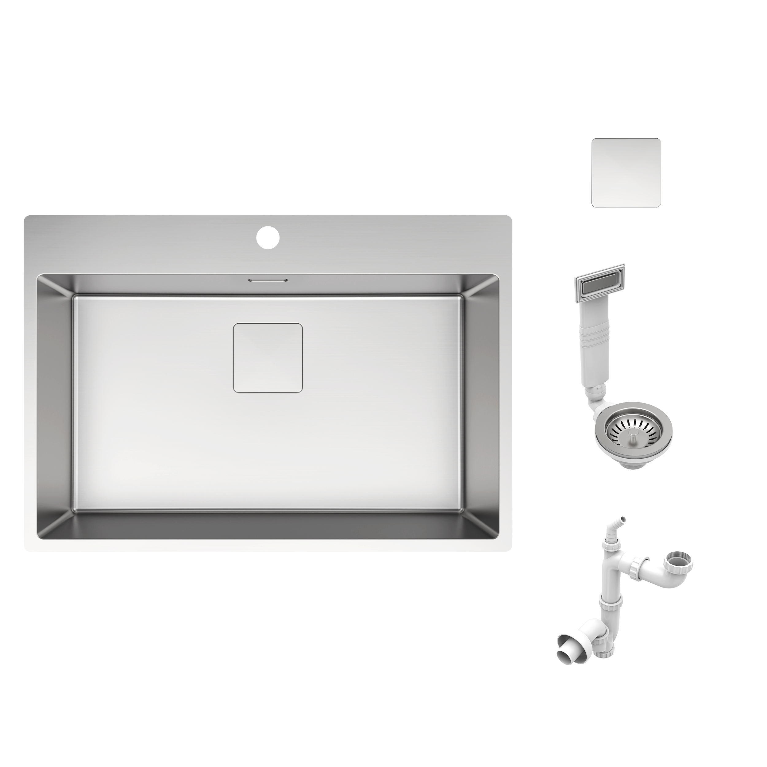 Fregadero 1 seno de acero inox delinia michigan lotf 74x51x20cm