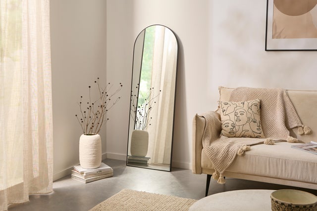 Miroir arc, métal noir Arche, l.50 x H.150 cm