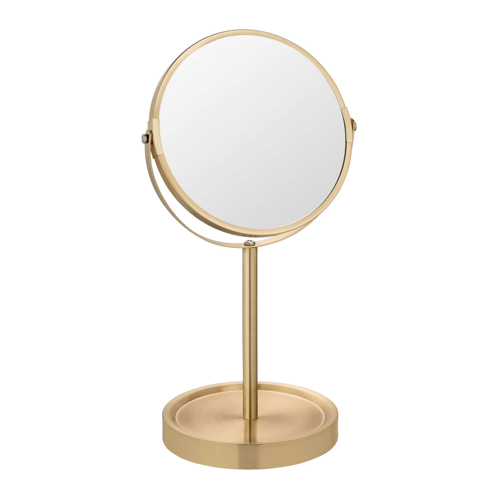 Espejo cosmético alata x 3 amarillo / dorado