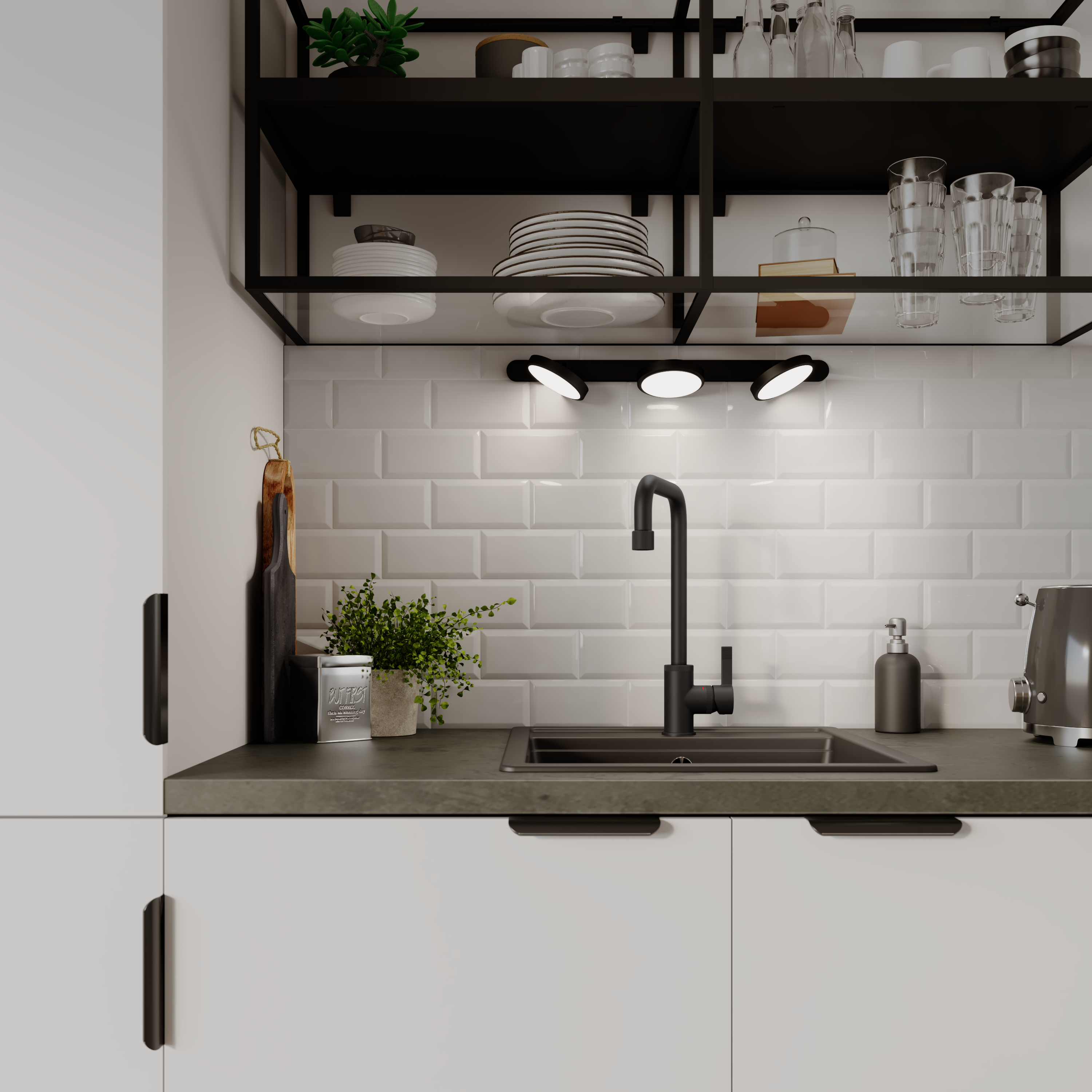 Grifo de cocina caño alto DELINIA Indus negro Leroy Merlin