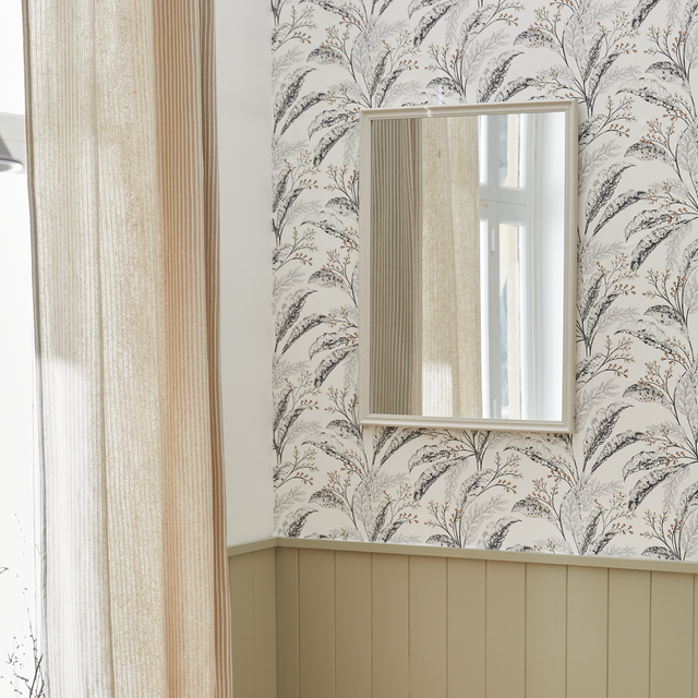 Miroir rectangulaire, polystyrène blanc Charme INSPIRE, l.54.5 x H.74.5 cm