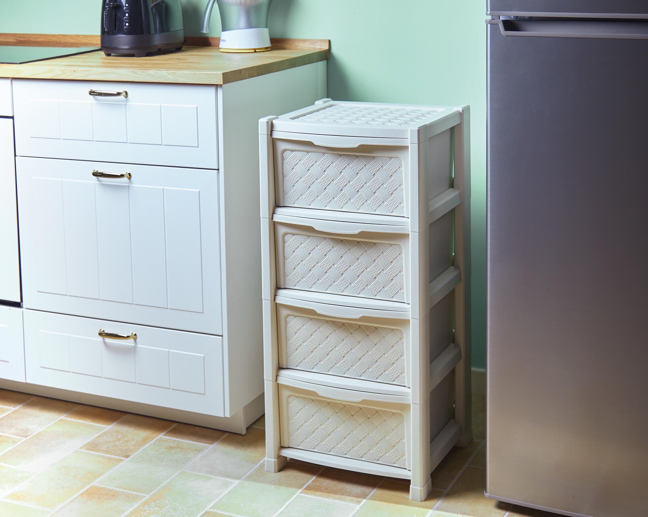 Cassettiera a colonna con 4 cassetti Arianna 4 cassetti, L 39 x P 38.5 x H 82.5 cm bianco - 3