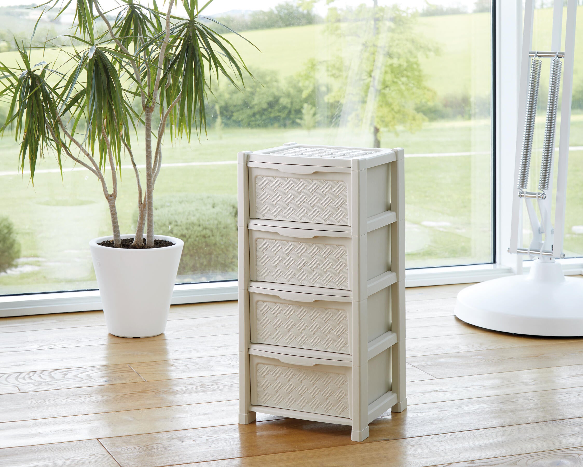 Cassettiera a colonna con 4 cassetti Arianna 4 cassetti, L 39 x P 38.5 x H 82.5 cm bianco - 2