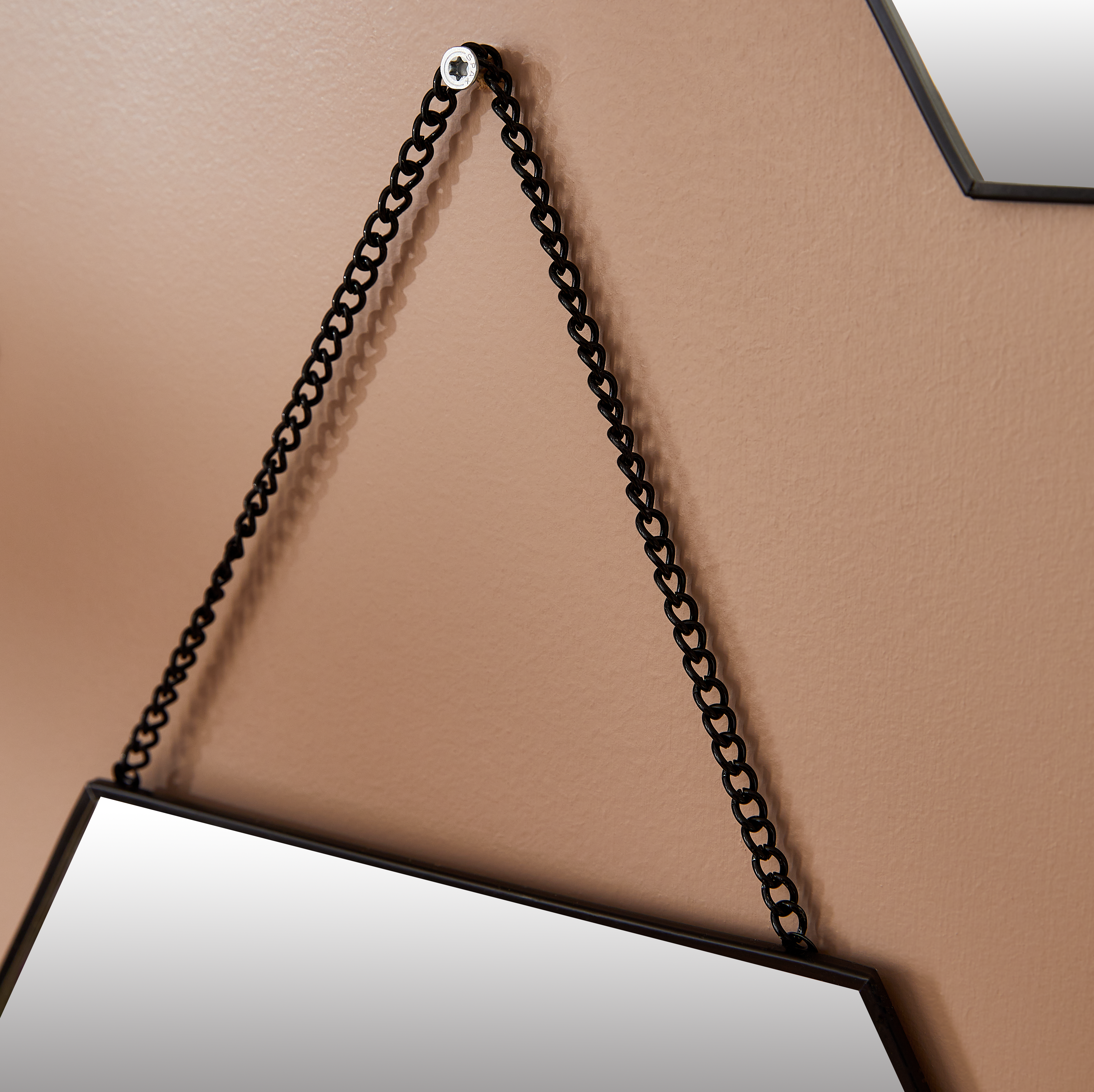 Assortiment de 3 miroirs hexagonal aluminium noir Hexagon INSPIRE, l.34.4 x H.30 - 6