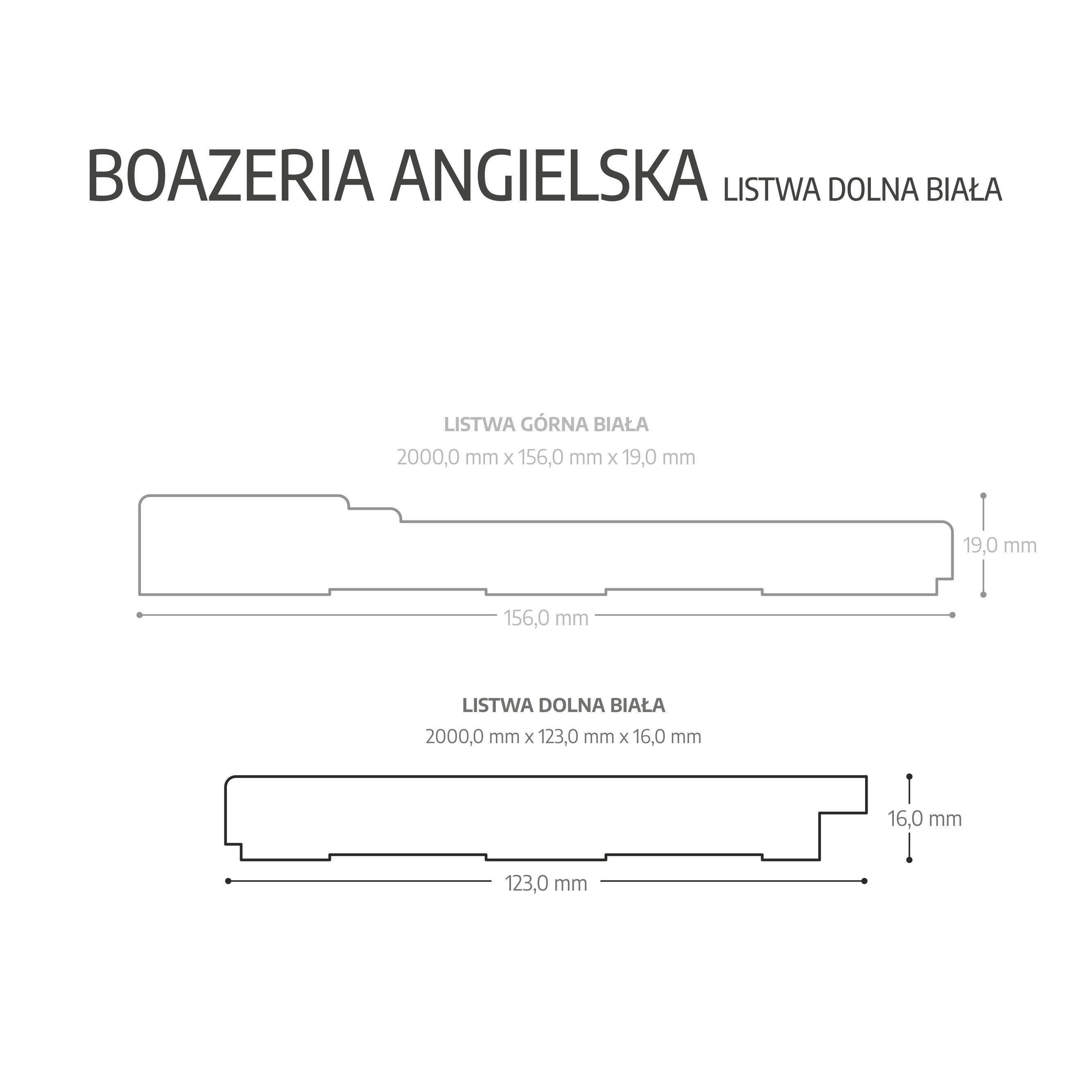 Boazeria angielska MDF biała listwa dolna Fllow - 6