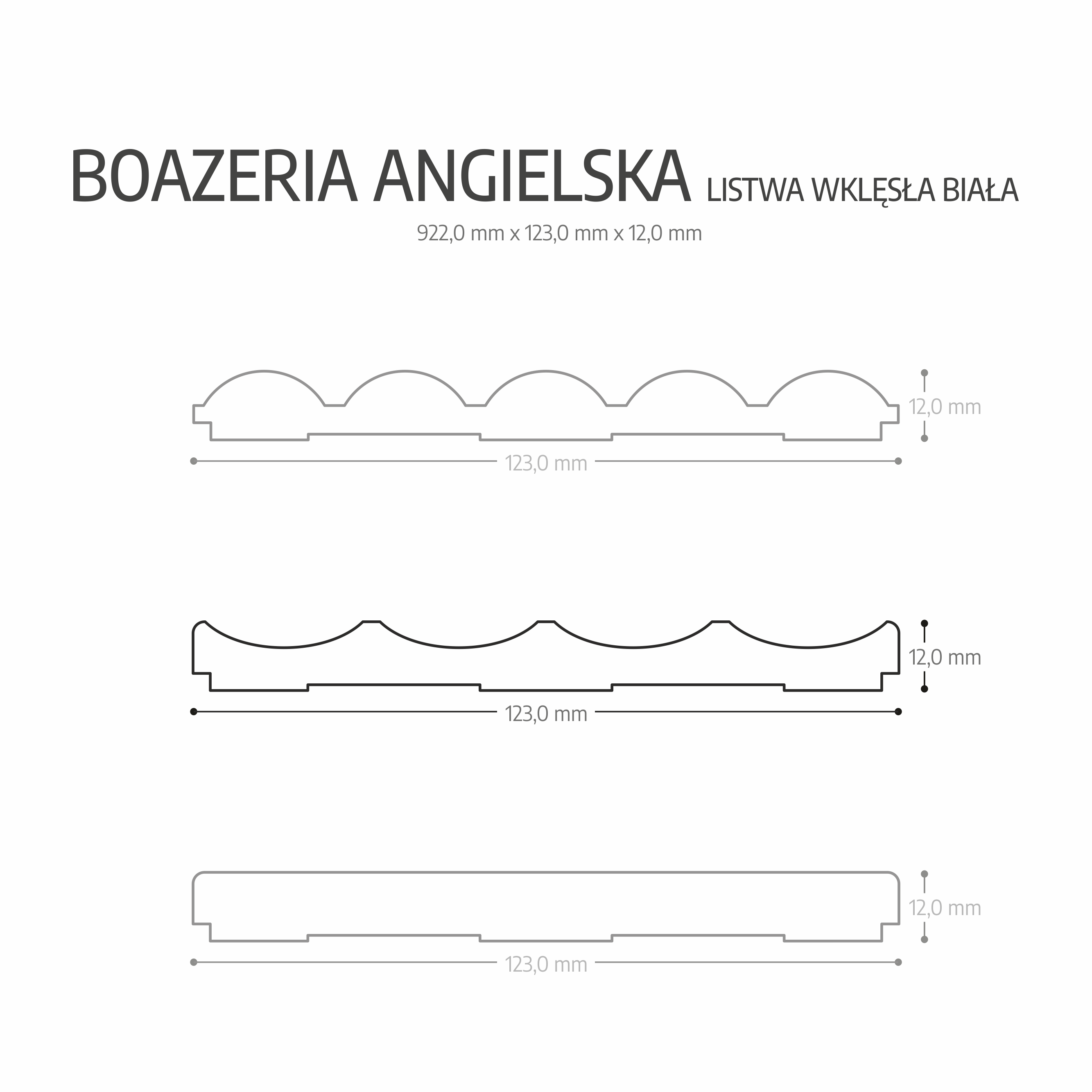 Boazeria angielska MDF biała listwa wklęsła Fllow - 4