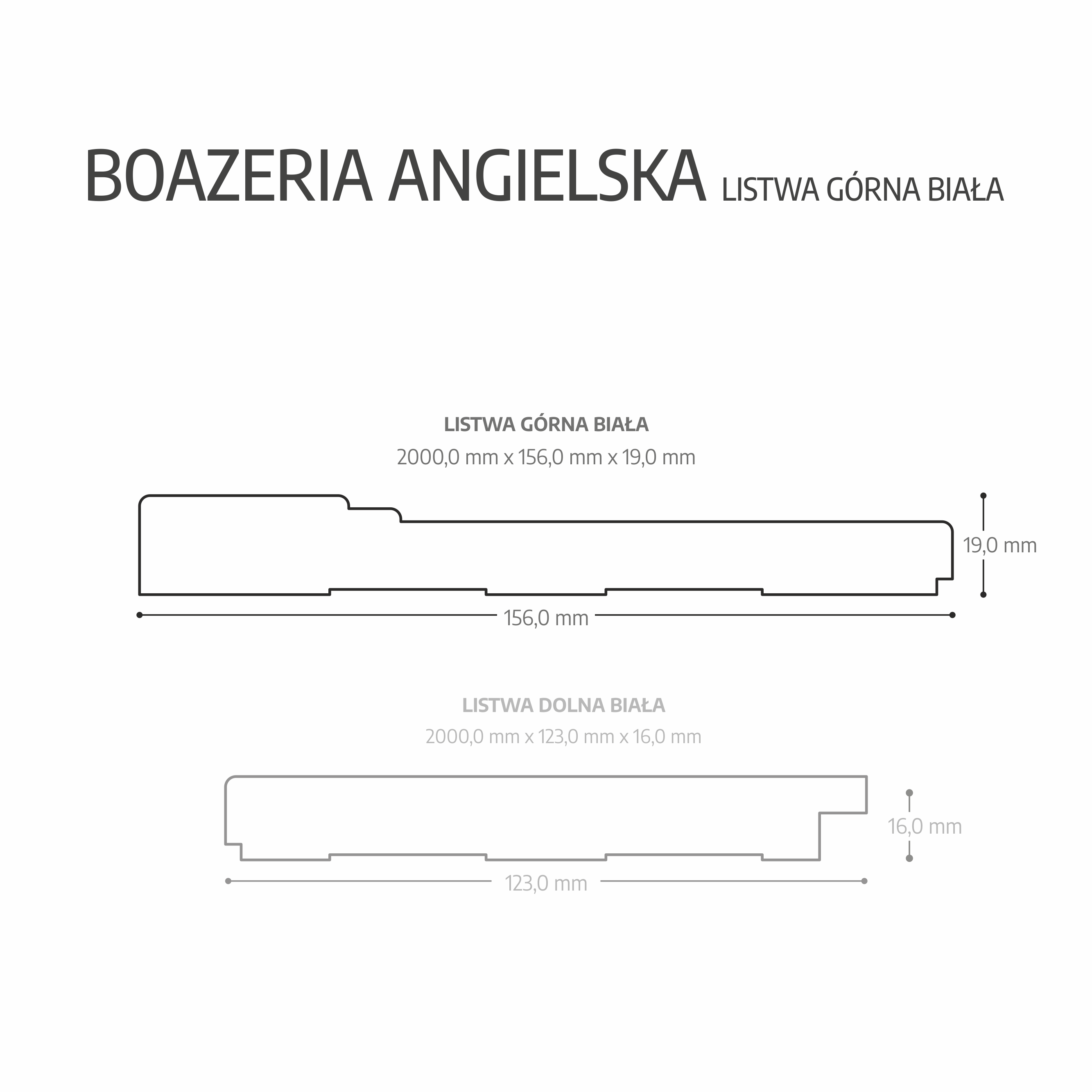 Boazeria angielska MDF biała listwa górna Fllow - 6