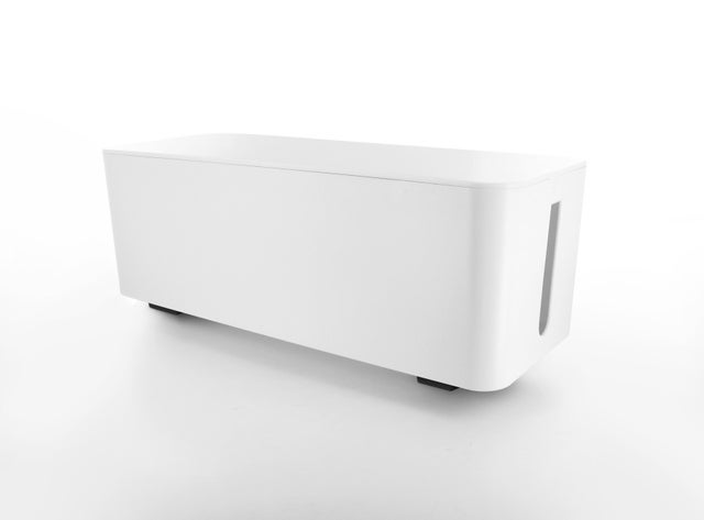 Boîte range câbles blanche
