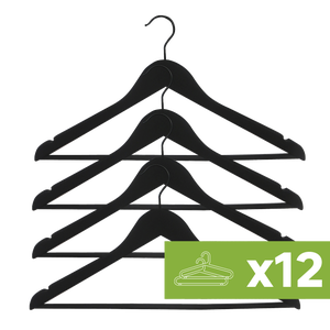 Lote de 12 Packs perchas SPACEO de madera negra FSC