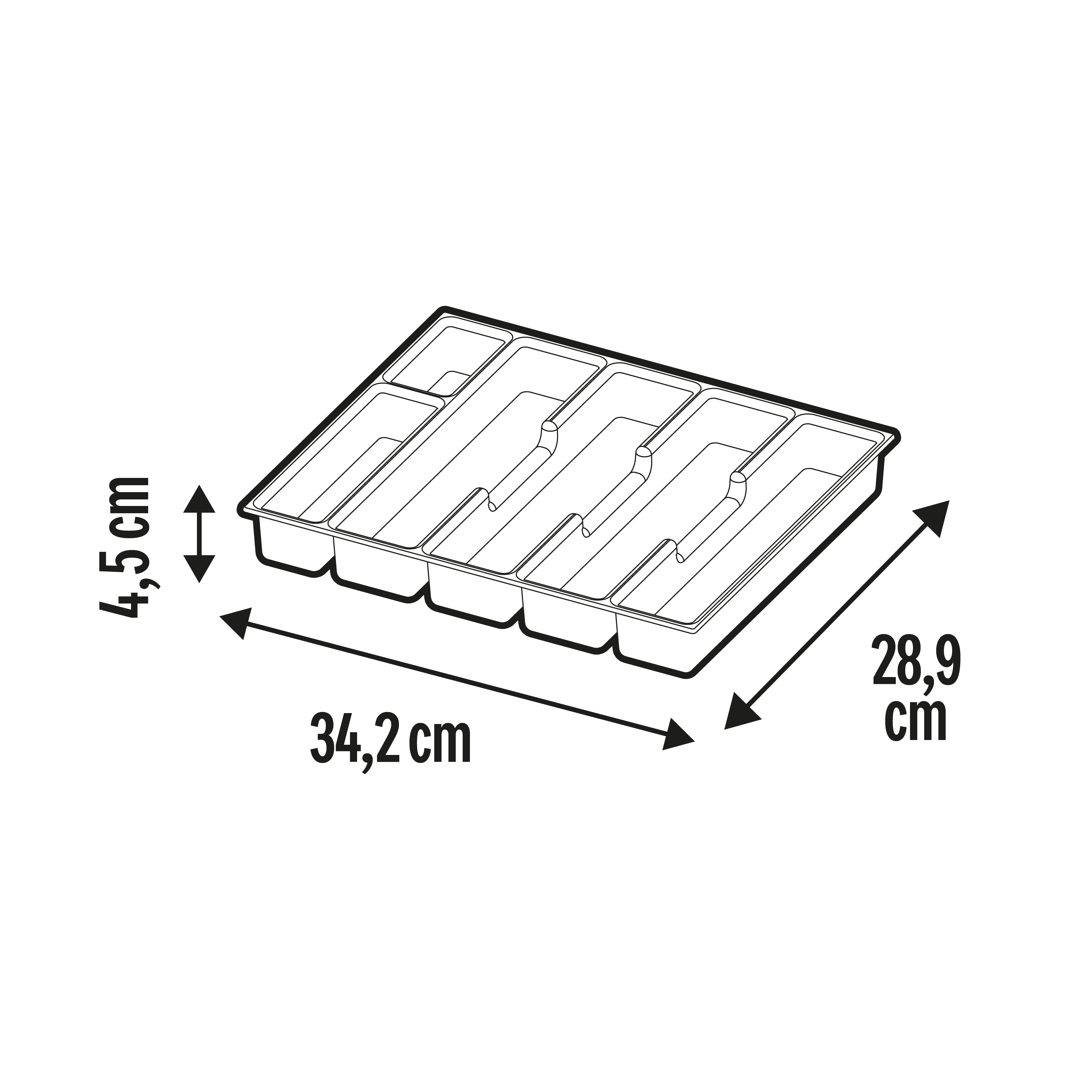 Range-couverts noir pour tiroir faible profondeur DELINIA - 2