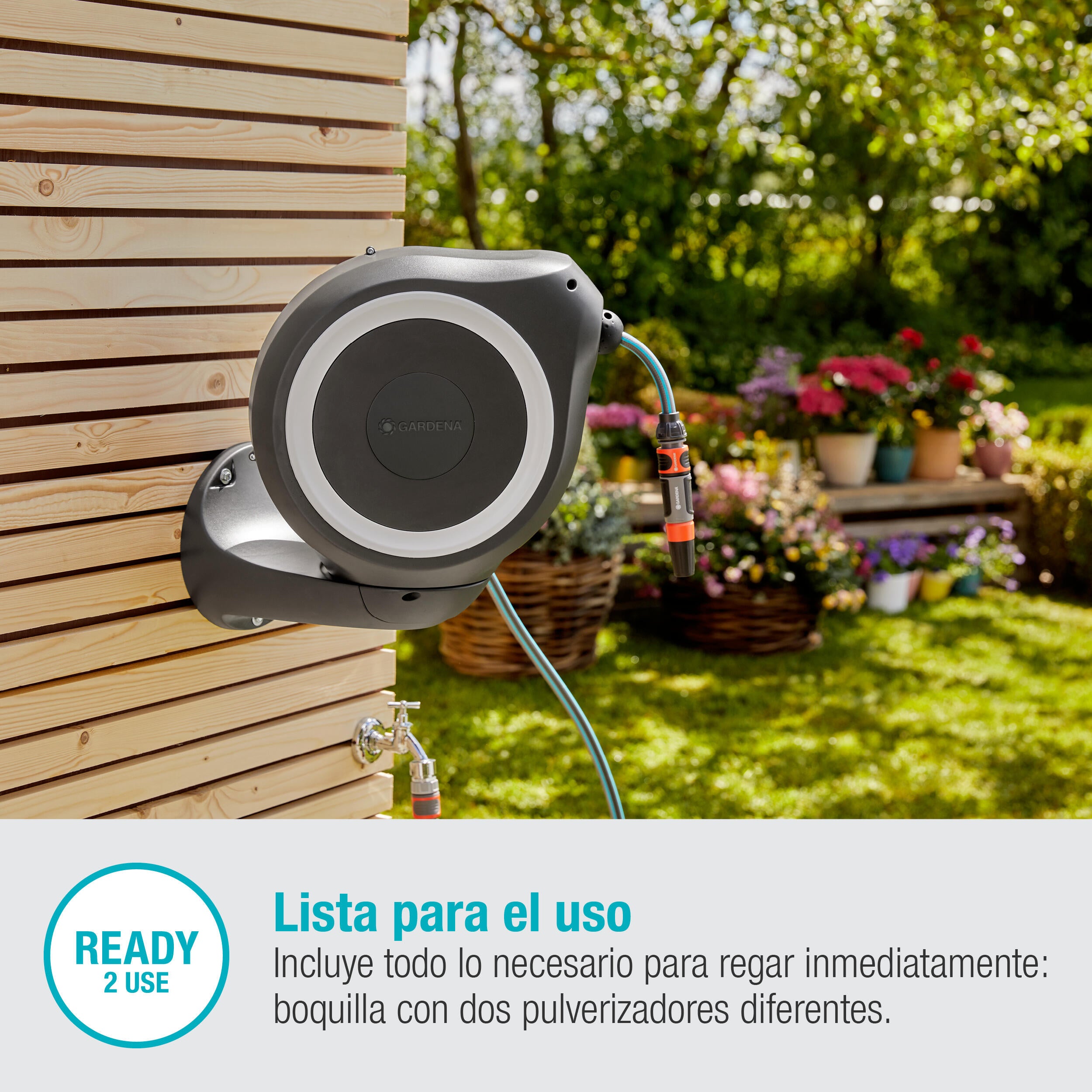 Porta manguera equipada mural GARDENA de 15m de 11mm de ø - 9