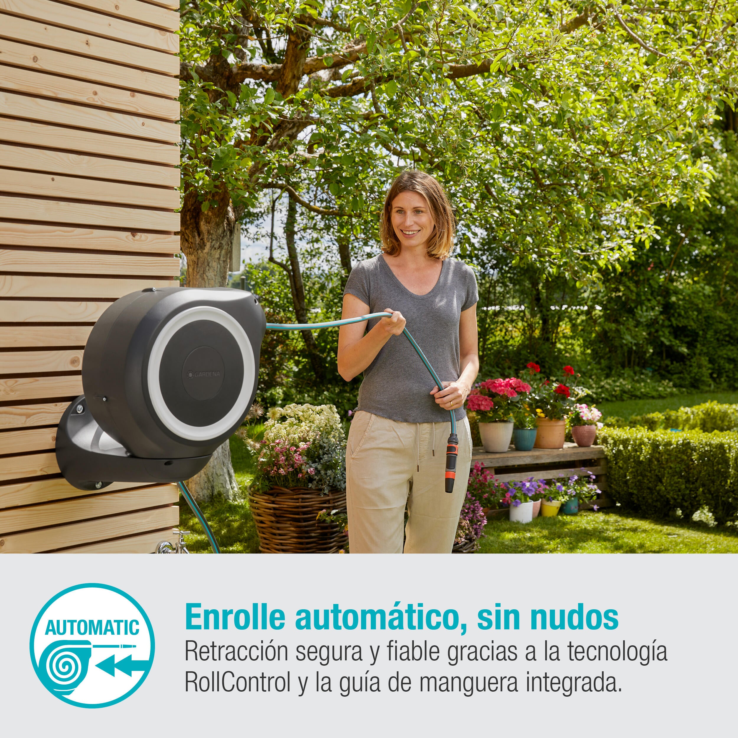 Porta manguera equipada mural GARDENA de 15m de 11mm de ø - 8