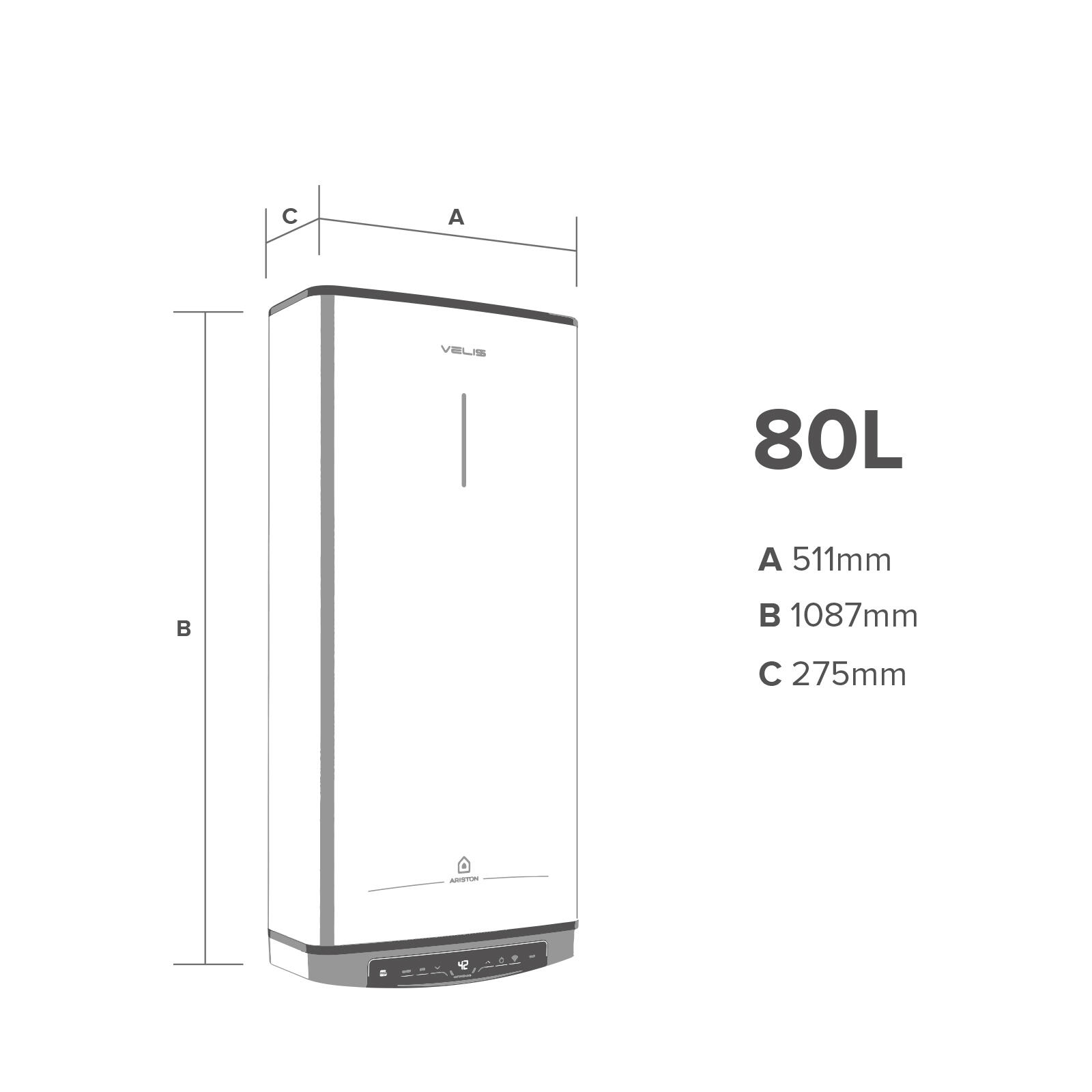 Termoacumulador Ariston Velis PRO WIFI 80 litros G+ - 7