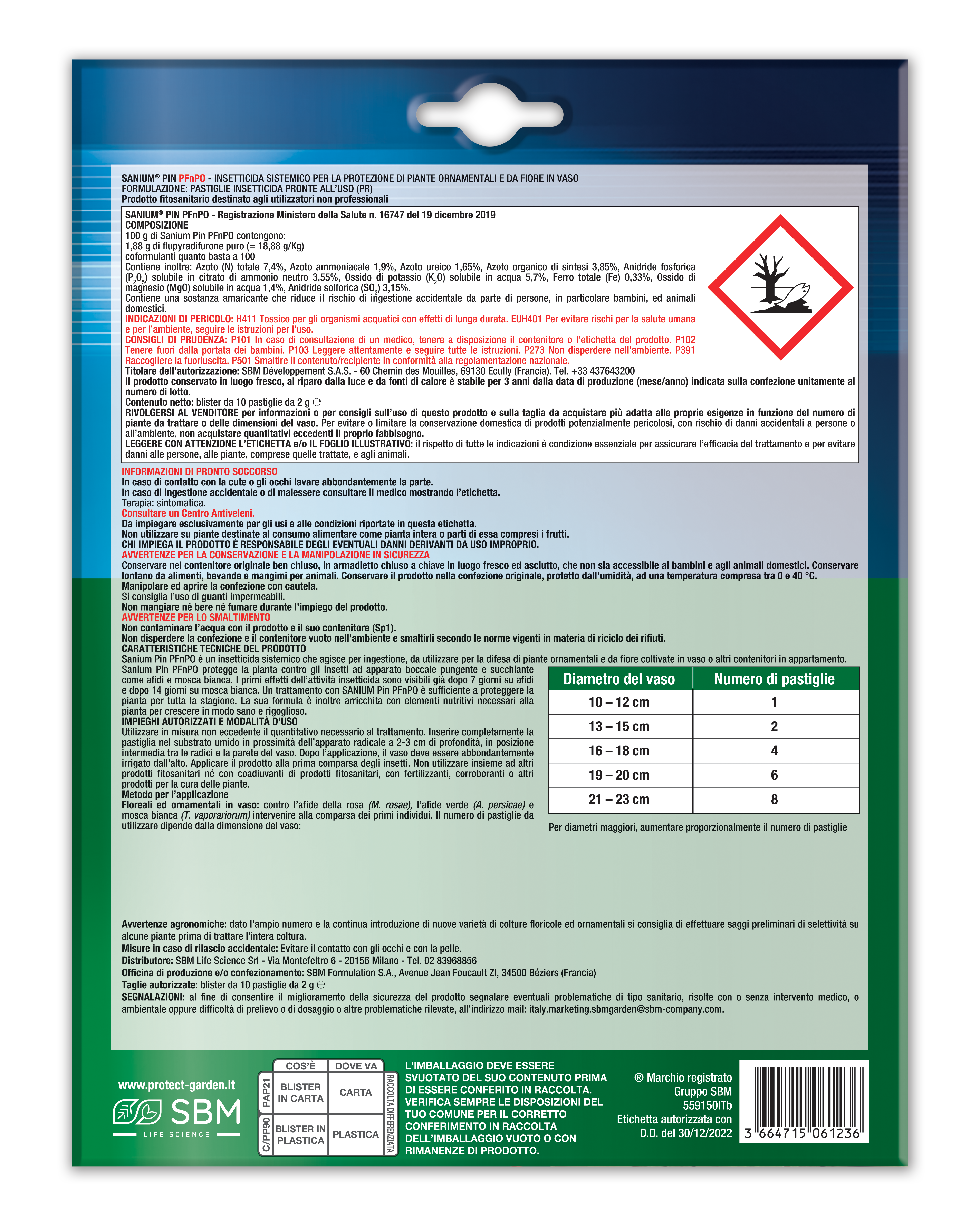 Insetticida PROTECT GARDEN SANIUM sistematico 10 pastiglie da 2 gr - 3