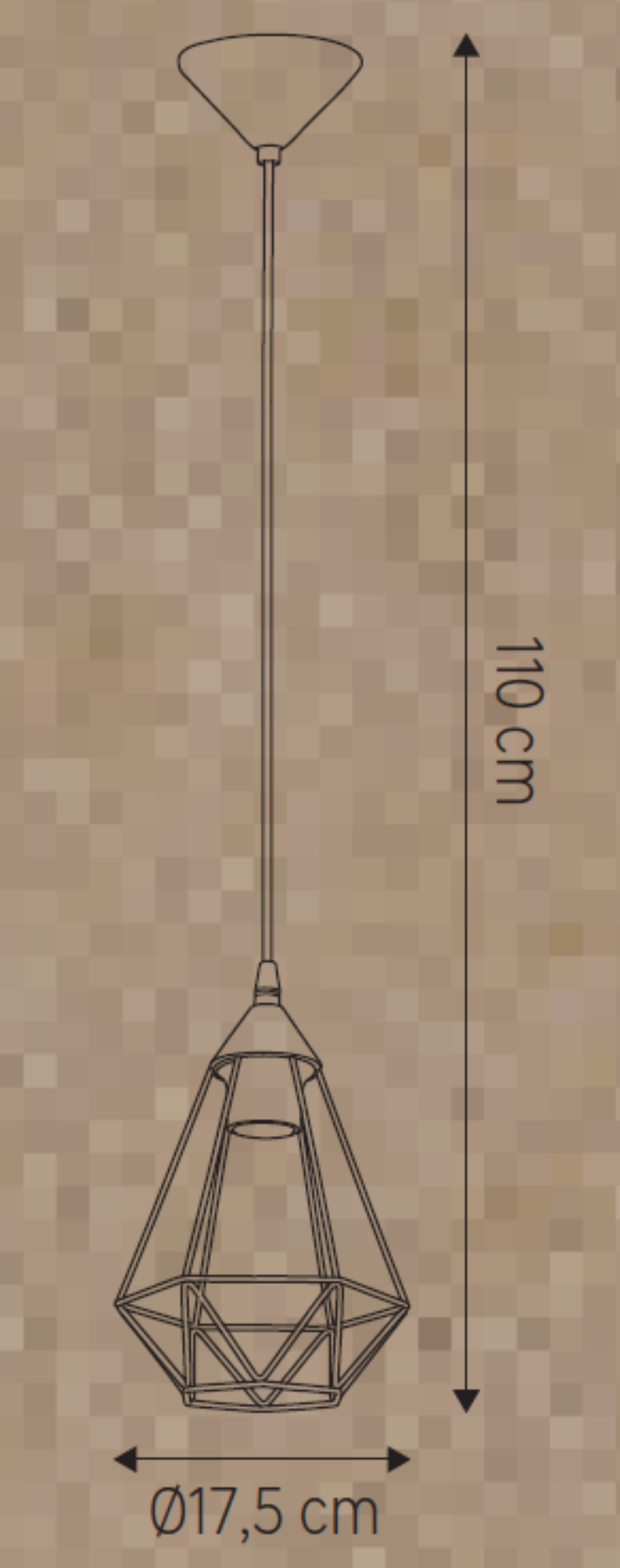 Suspensão Graha D17.5cm E27 preto Inspire - 6