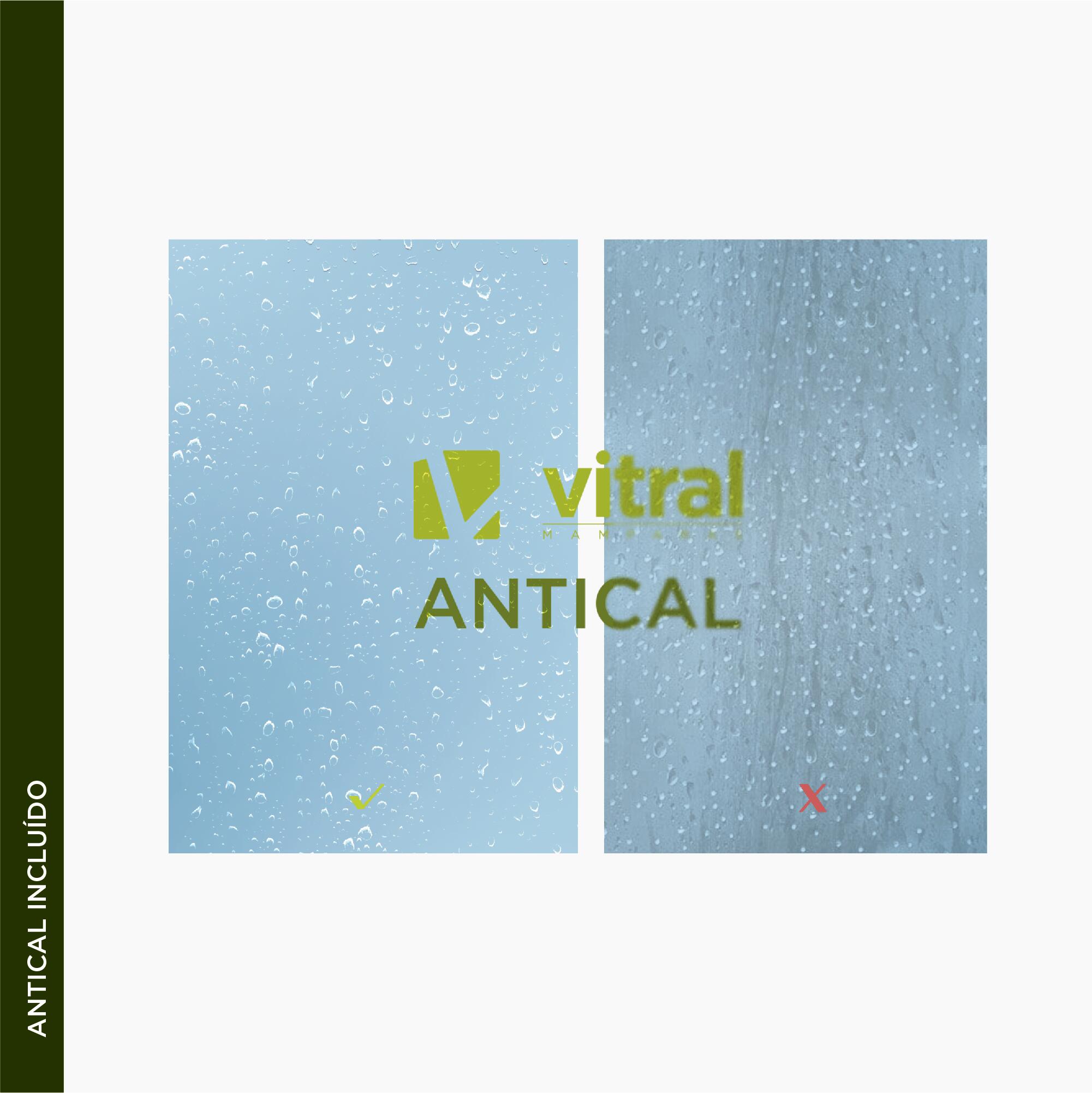 Mampara de ducha frontal 1 fijo + 1 puerta corredera serigrafiada Vitria perfil aluminio cromo (135-140)x199.2 cm cierre de sobreponer marca Glassinox - 10