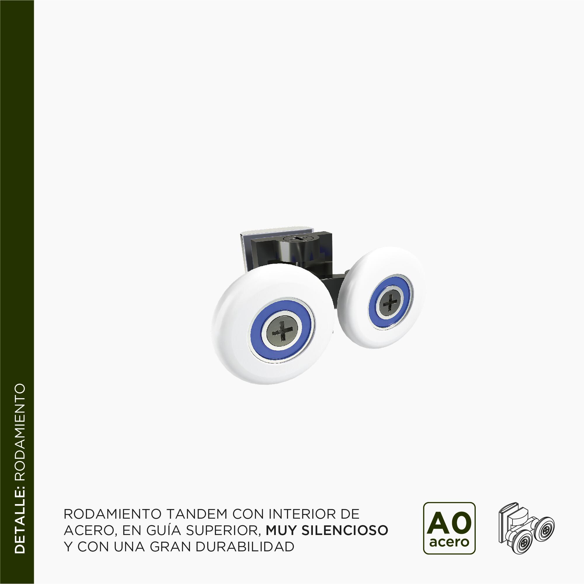 Mampara de ducha frontal 1 fijo + 1 puerta corredera serigrafiada Vitria perfil aluminio cromo (135-140)x199.2 cm cierre de sobreponer marca Glassinox - 13