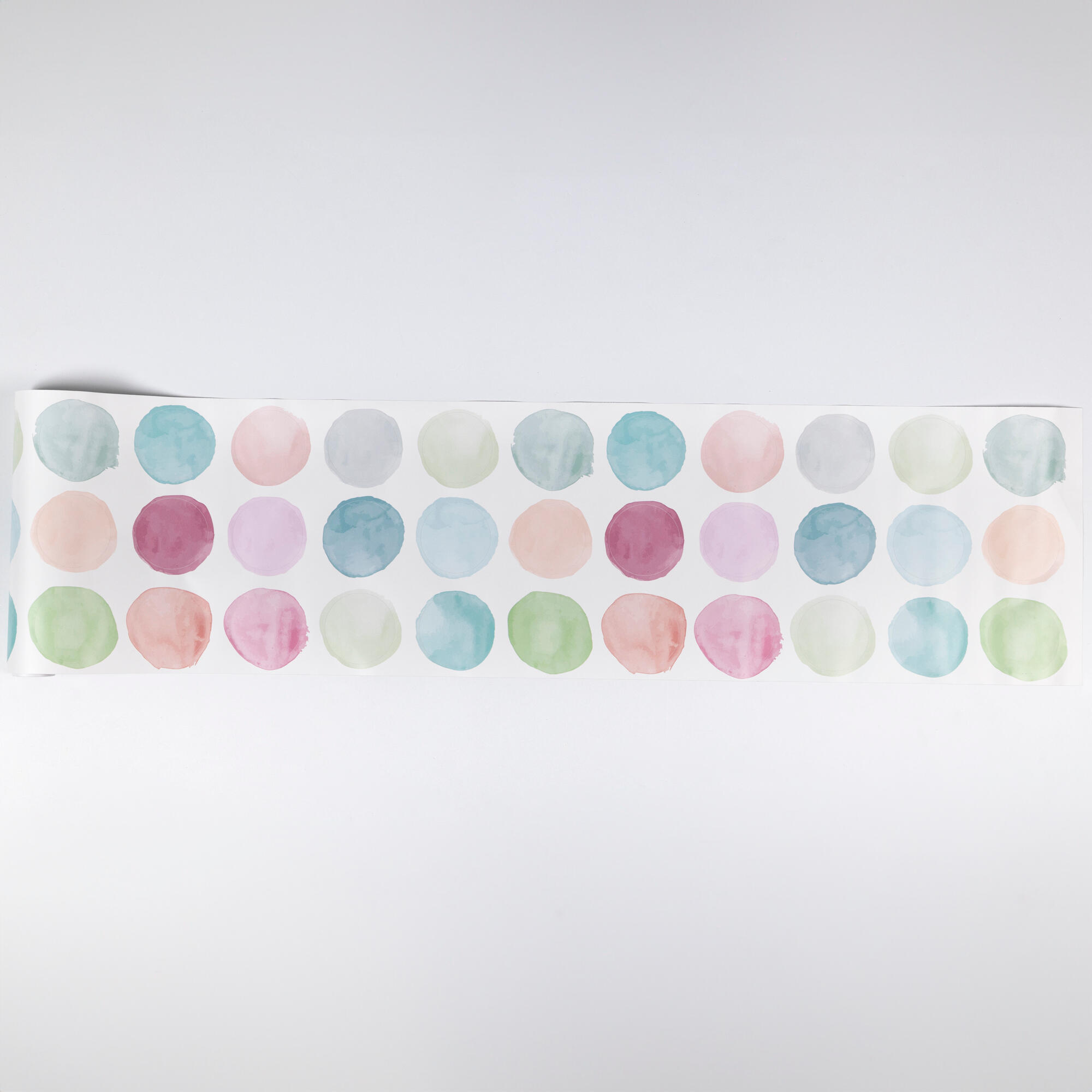1 Sticker decorativo Autoadhesivo de PVC Bolitas Pastel Infantil azul, verde, rosa mate. De 200 x 32 cm y 0.16 mm de espesor - 7