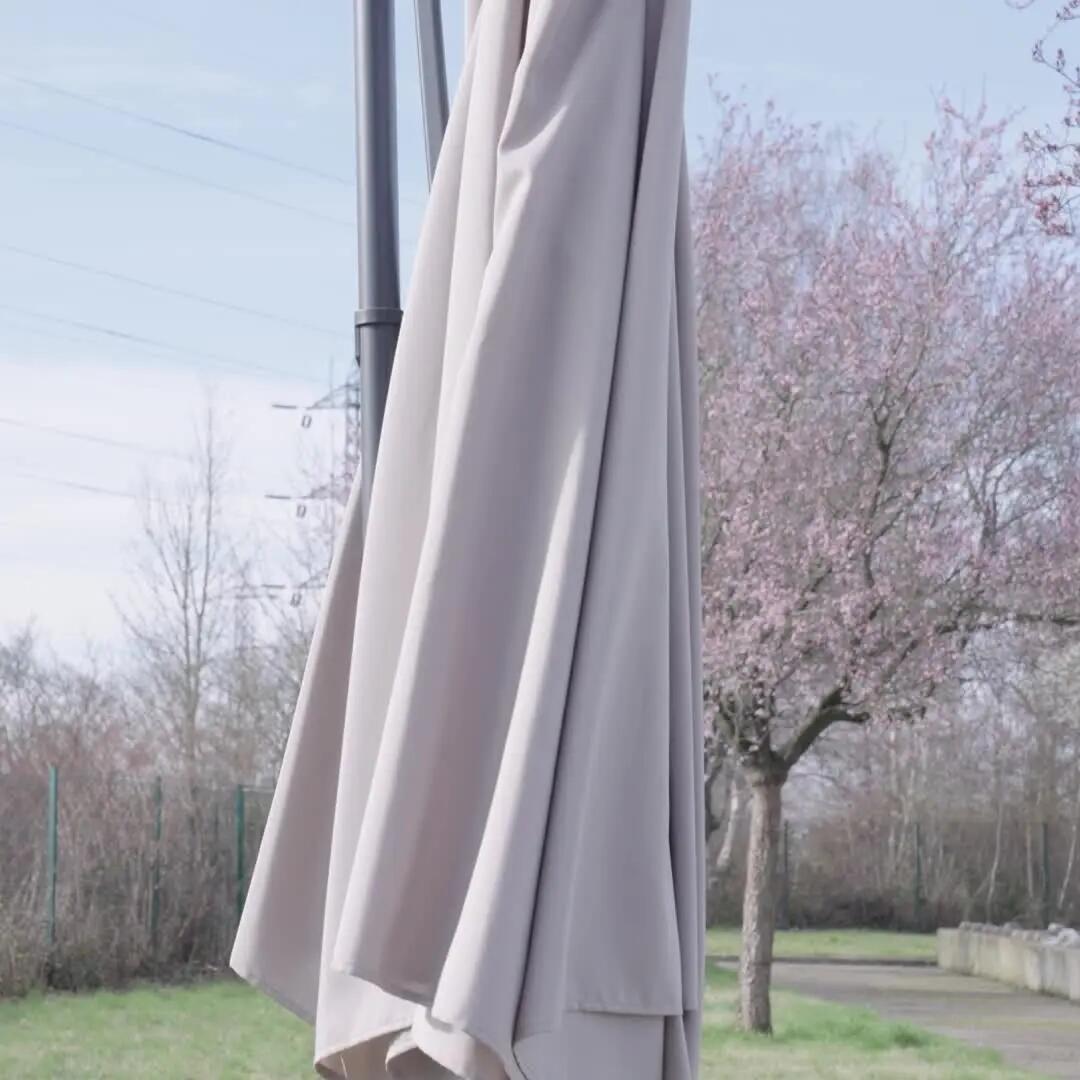 Parasol redondo de acero POLAR topo 290 cm - 4
