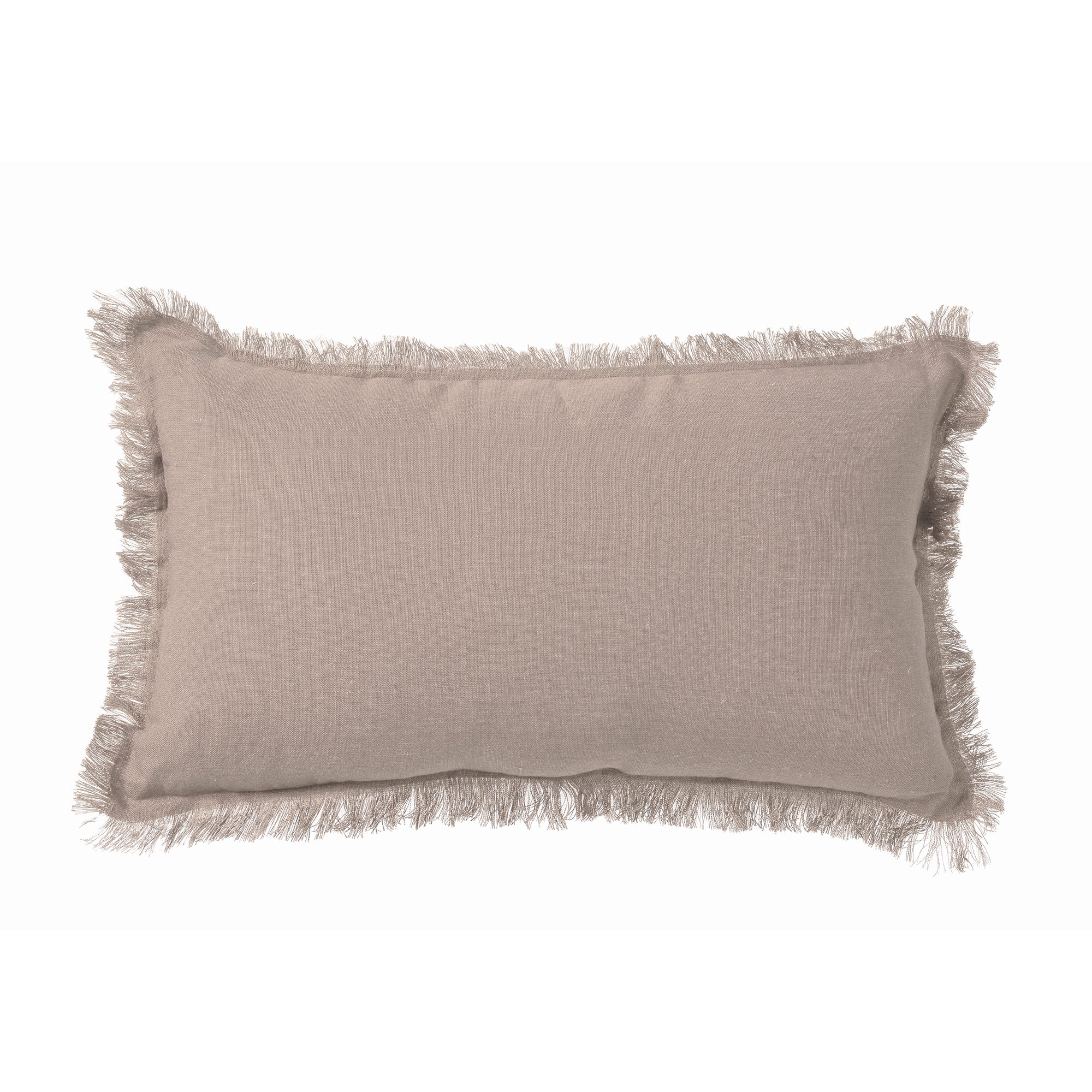 Coussin lin bord effilés, taupe l.30 x L.50 cm | Leroy Merlin
