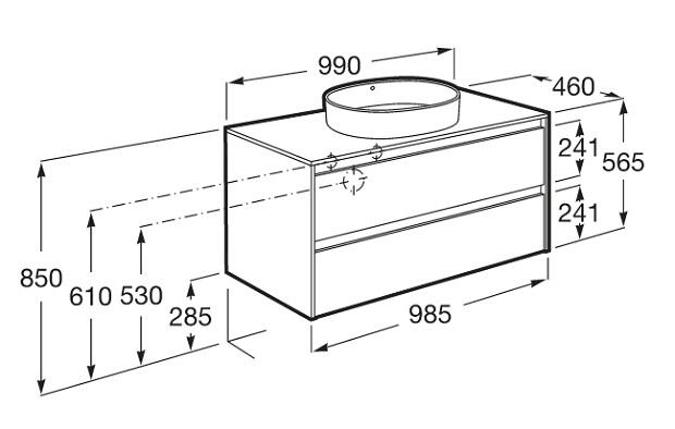 Mueble de baño Alpine fresno 100x46 cm (lavabo no incluido) - 4