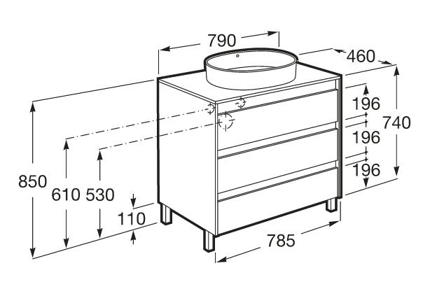 Mueble de baño Alpine blanco 80x46 cm (lavabo no incluido) - 4