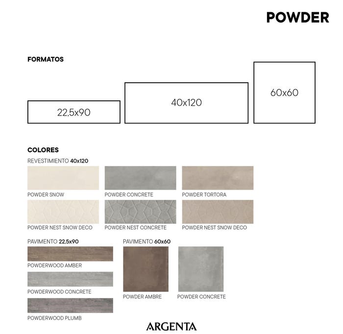 Azulejo cerámico Powder efecto cemento snow base 40x120 cm ARTENS ...