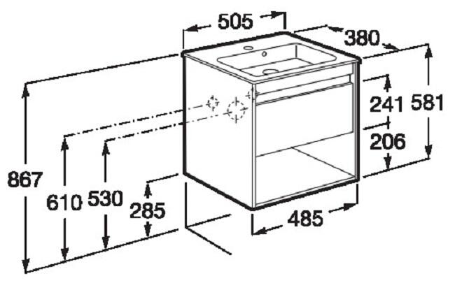 Mueble de baño con lavabo Alpine blanco 50x38 cm - 3
