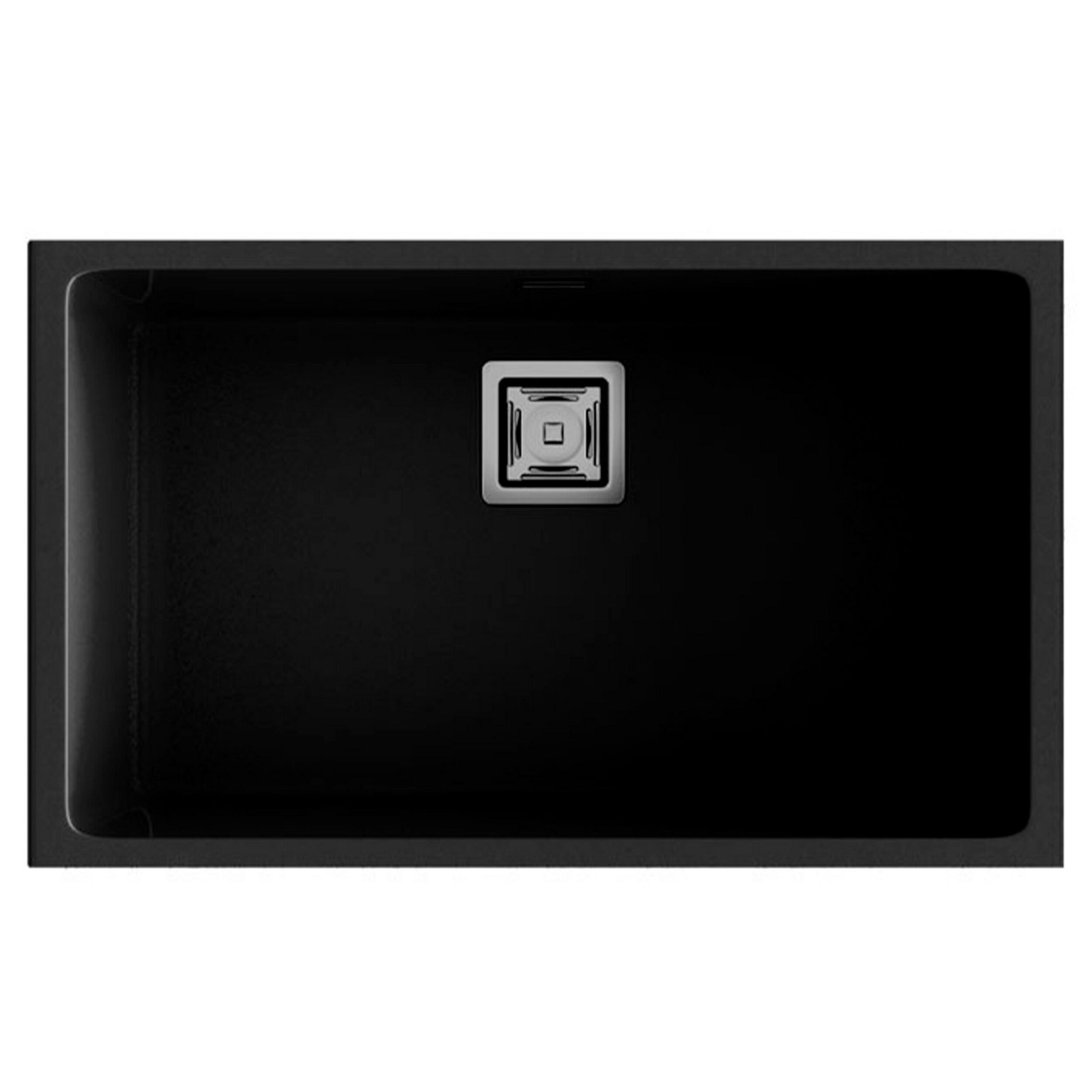 Fregadero 1 seno poalgi zie soft negro 75x45 cm
