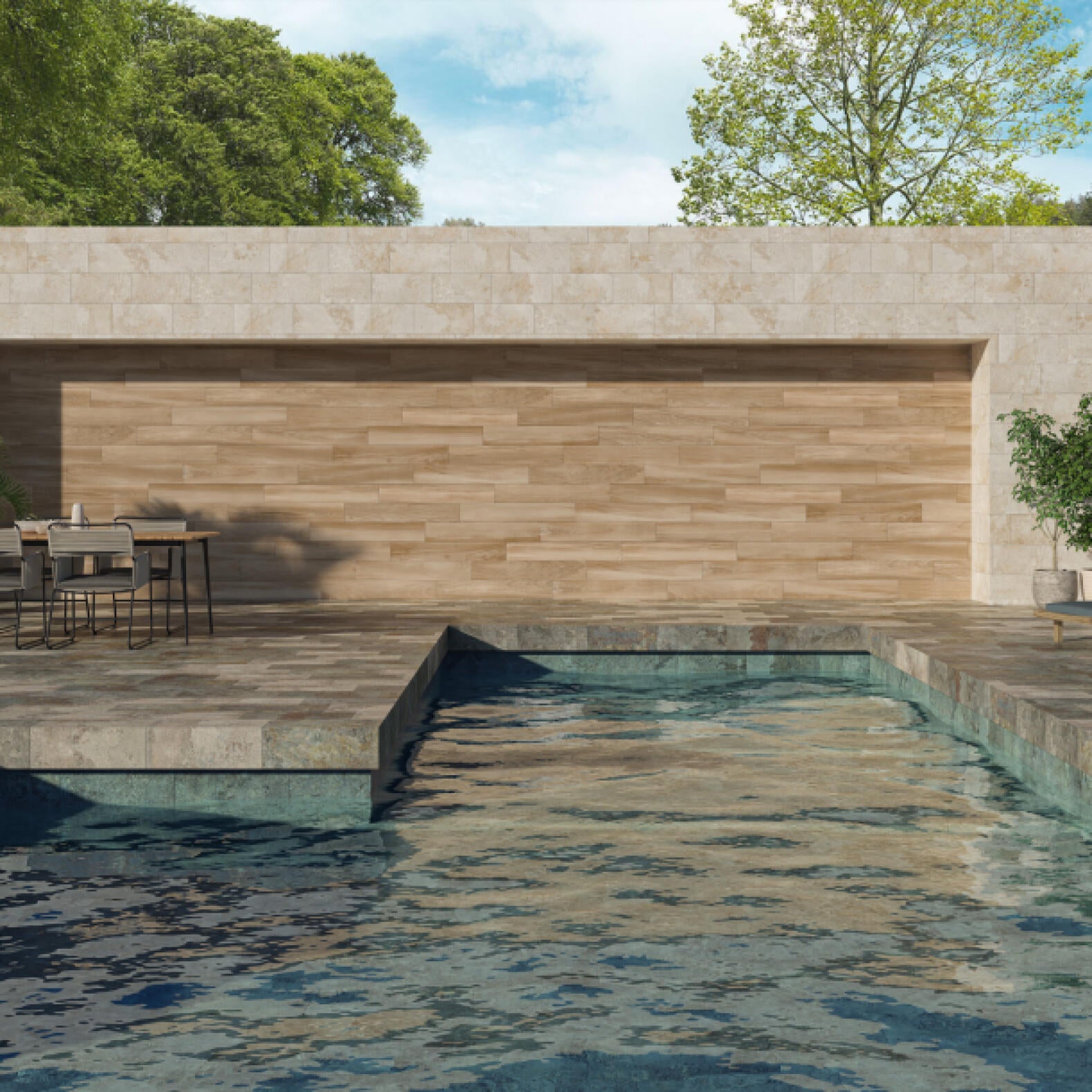 Suelo piscina porcelánico Ibor efecto piedra blanco 30.3x61.3 cm C3 ECOCERAMIC - 4