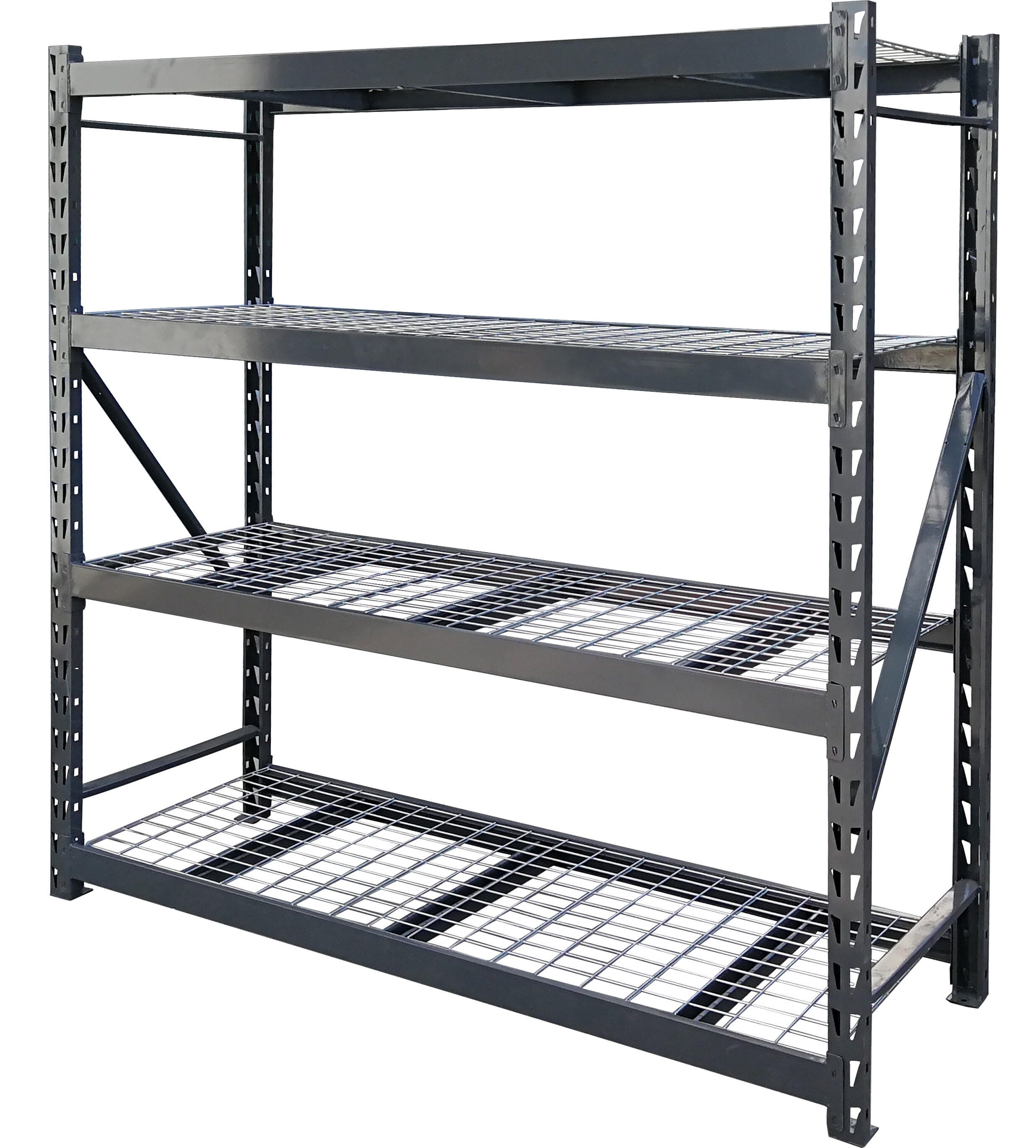 Bullrack Mobile Rack Estantería metálica BULLRACK 183x196x55cm gris texturizada 4 baldas ...