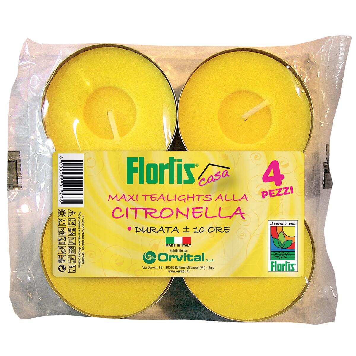 Candela anti-zanzara FLORTIS al profumo di citronella confezione da 4 pezzi 5.7 cm - 2