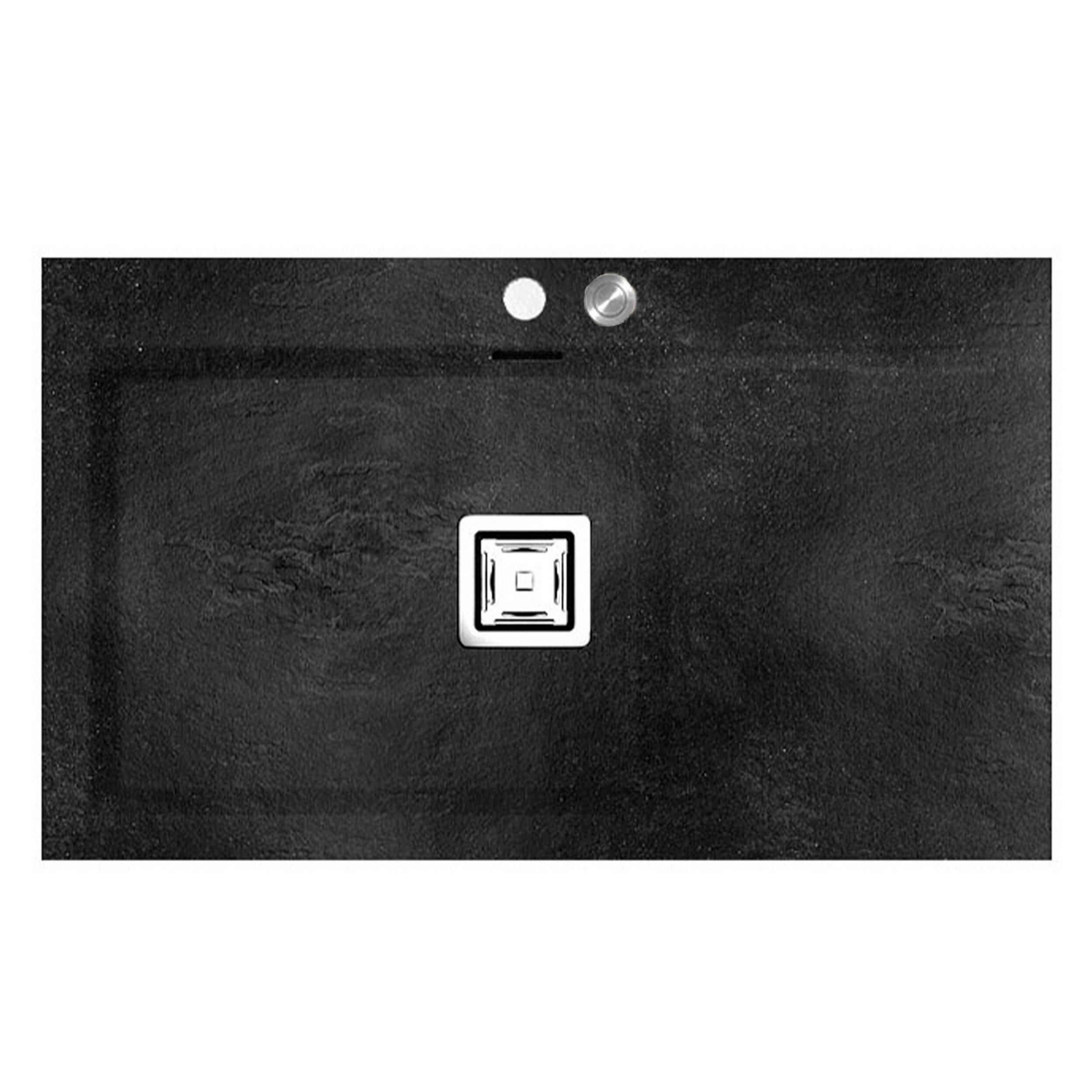 Fregadero seno con escurridor dcha poalgi kobus hekla bajo basalt negro 86x52 cm