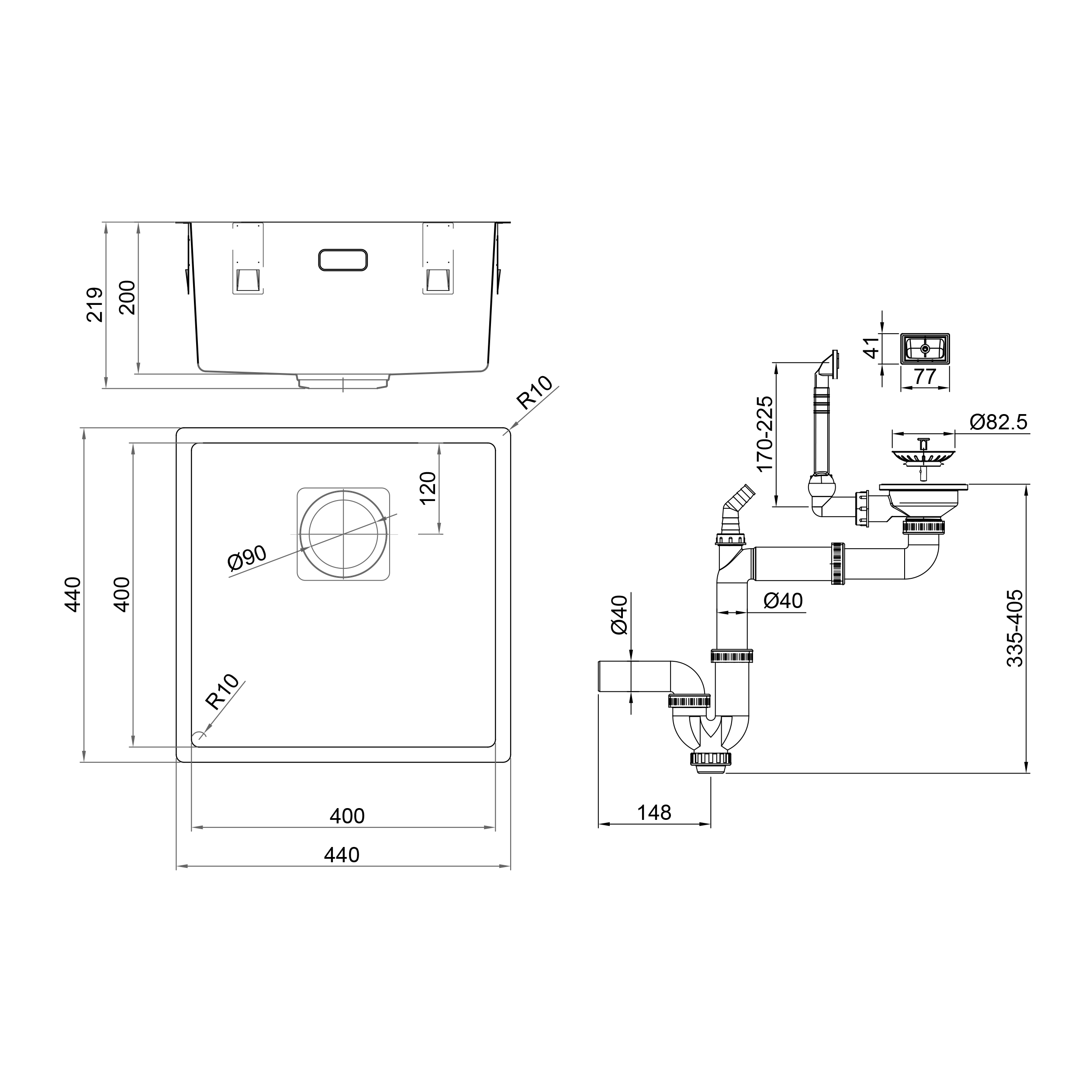 Cuve MICHIGAN, 45 cm, Inox - 9