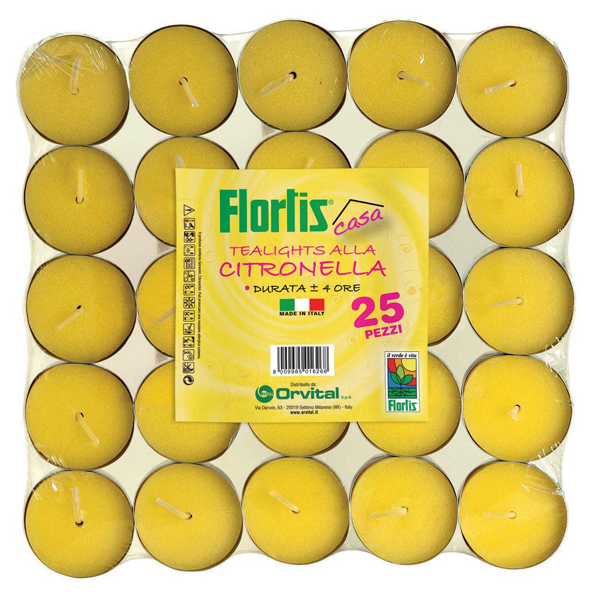 Candela anti-zanzara FLORTIS al profumo di citronella confezione da 25 pezzi 19 cm - 2