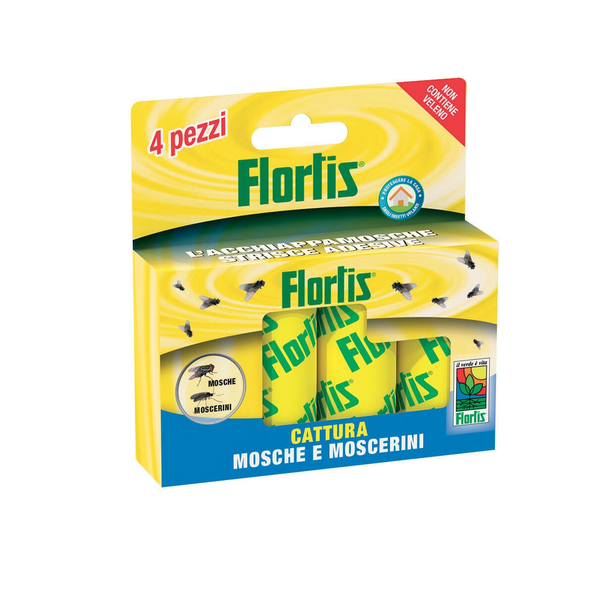 Adesivo repellente trappola per mosche FLORTIS L'Acchiappamosche 4 pezzi - 2