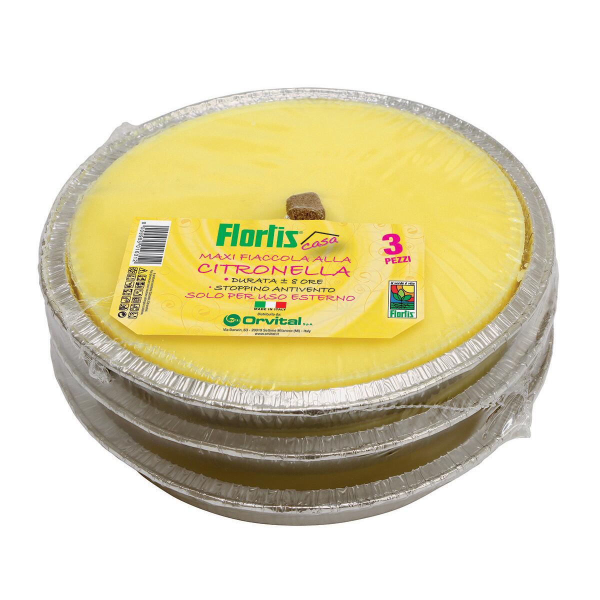 Candela anti-zanzara FLORTIS al profumo di citronella confezione da 3 pezzi 16.5 cm - 2