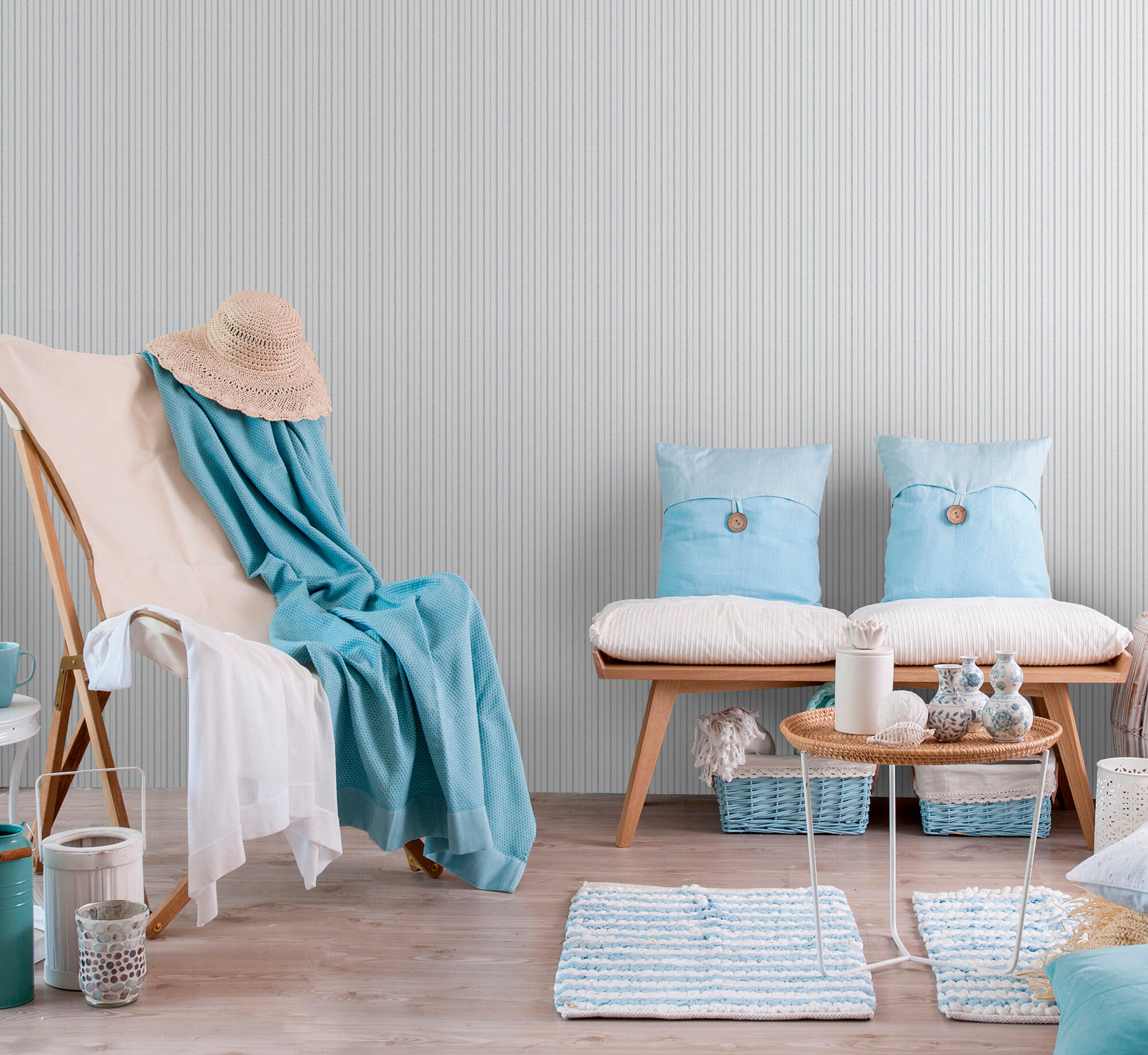 Papel pintado tapiz aplicación cola en pared liso stripes & more 9818-1 multicolor ich 53cmx10.05m limpìeza con paño húmedo