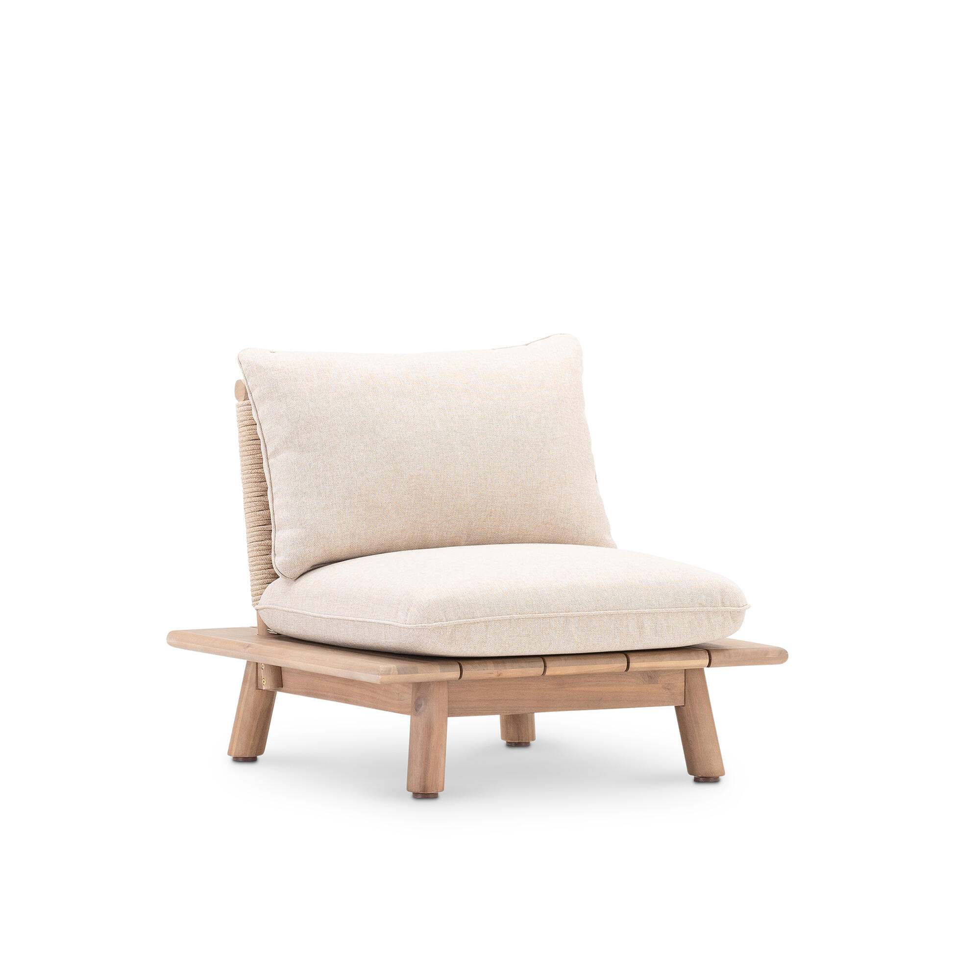 Sillón de jardín rodas de madera de acacia