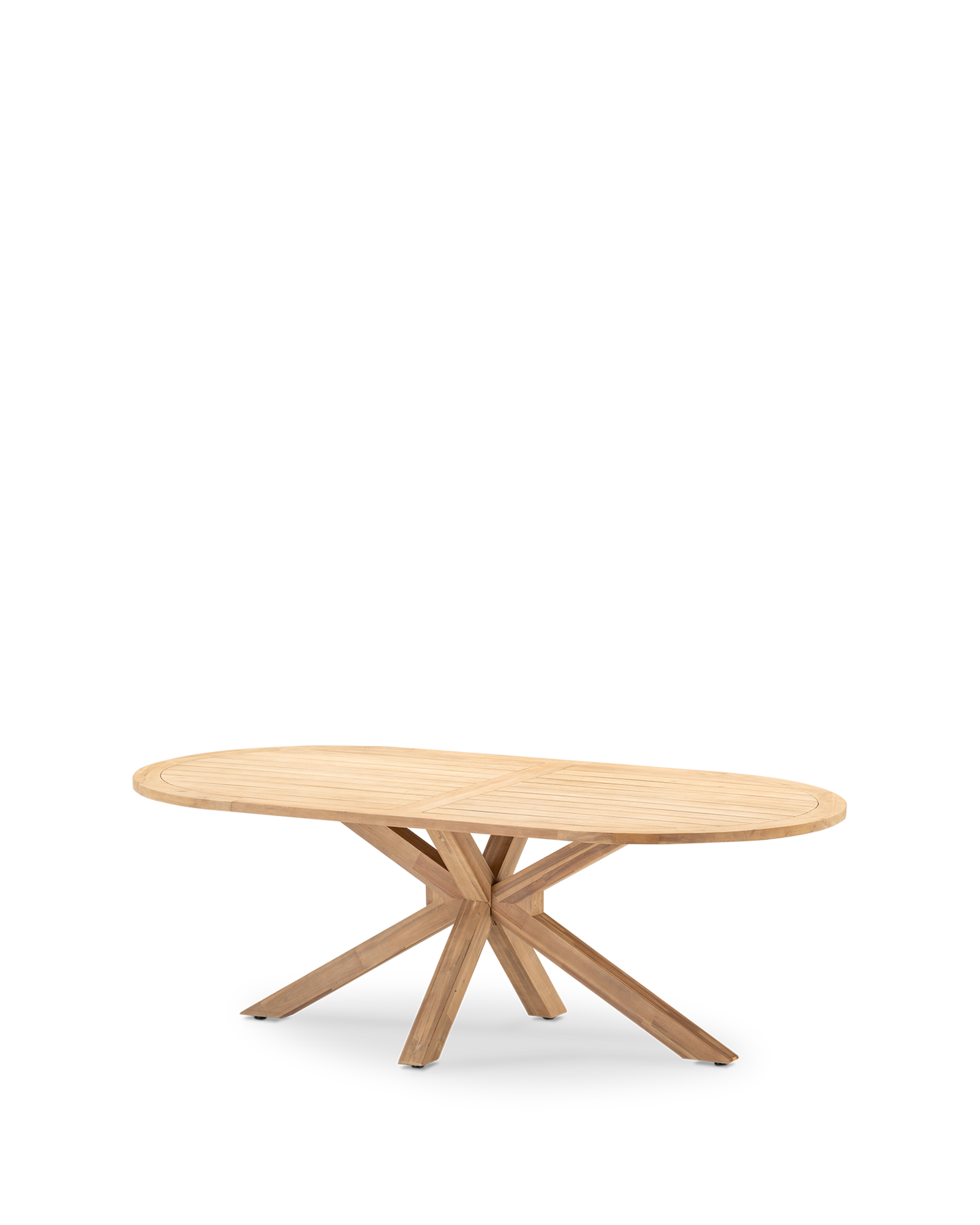 mesa de jardin provenza ovalada de madera de acacia de 220 x 75 x 115 cm