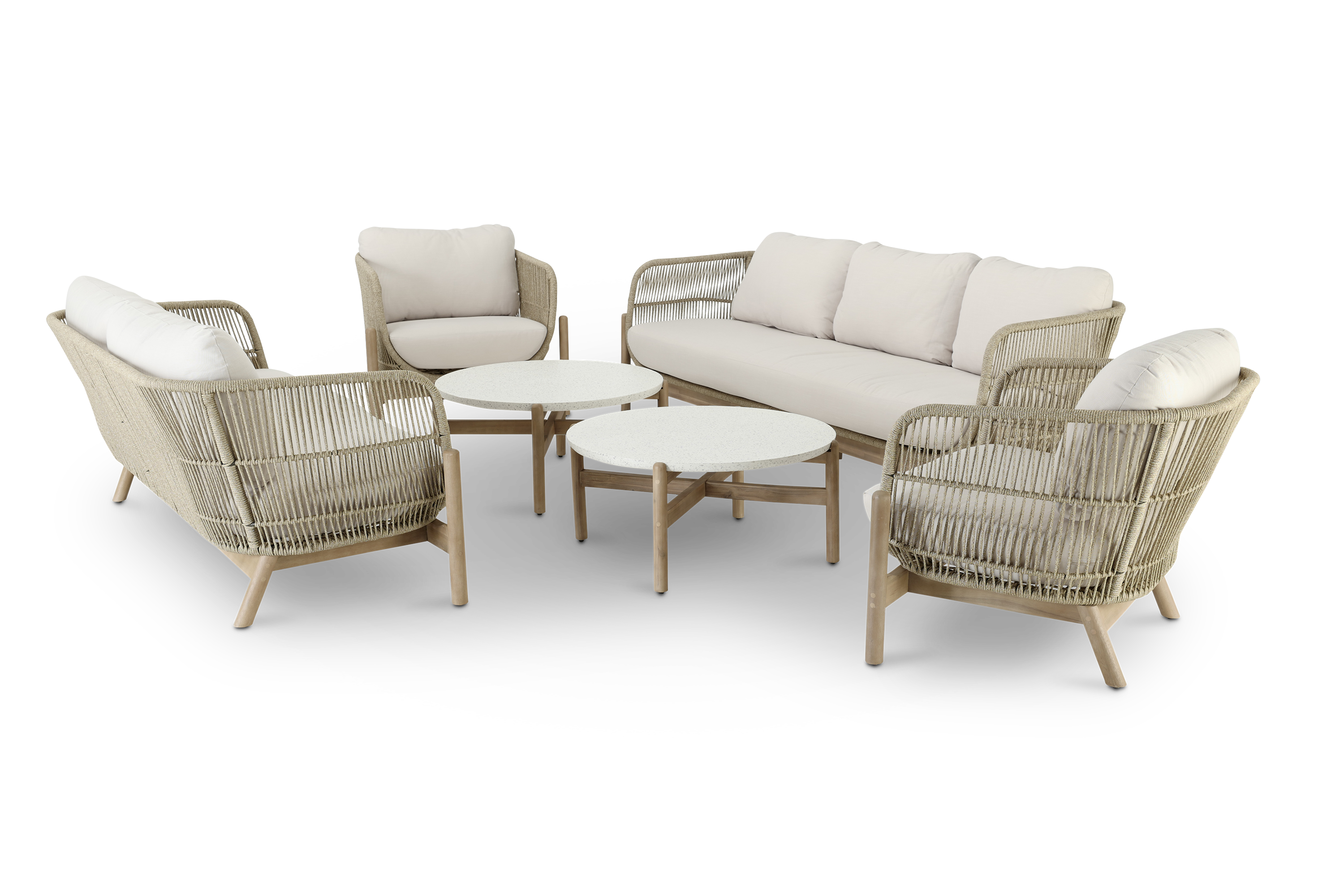Conjunto de porche de jardín provenza de acacia para 7 comensales