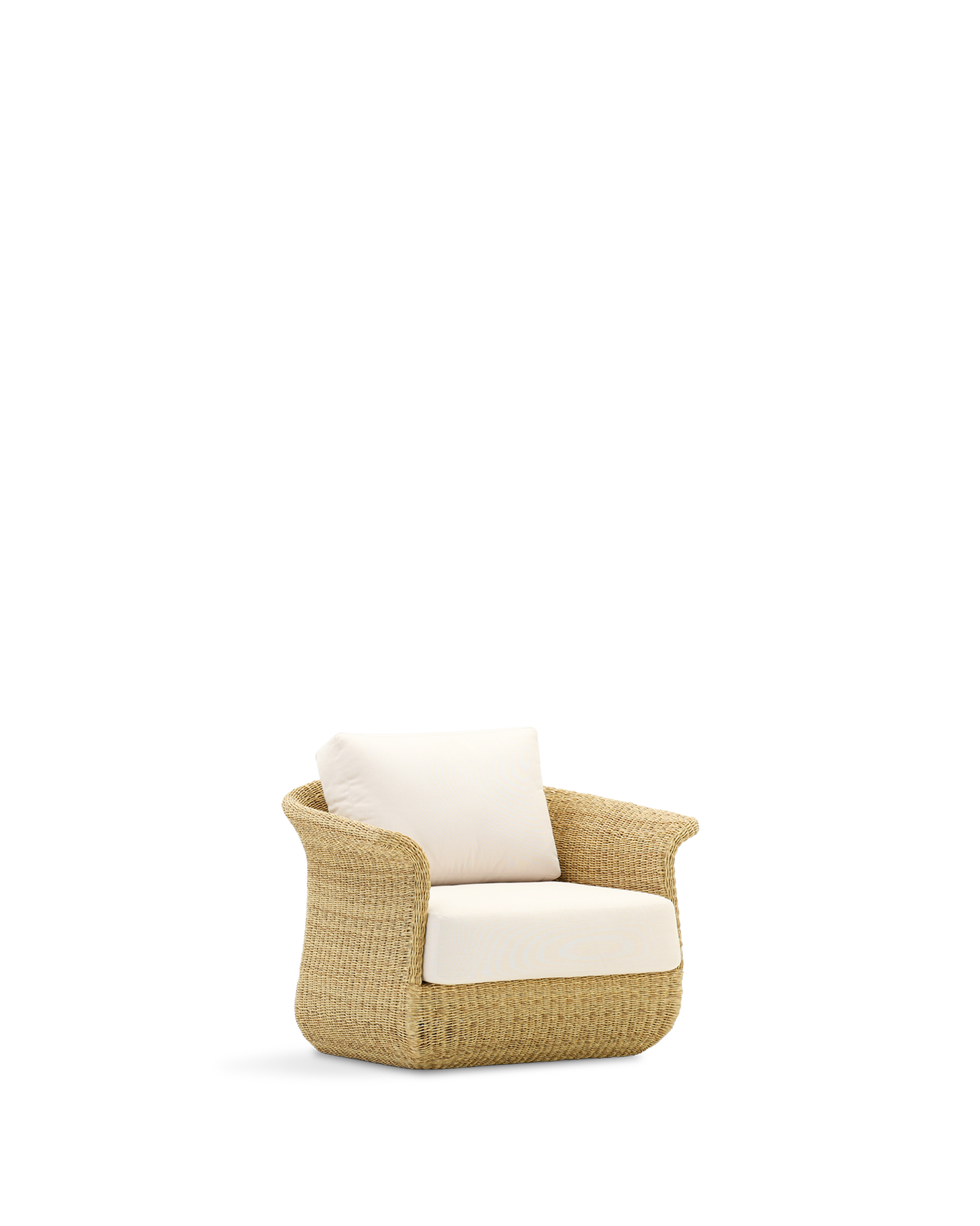 Sillón de jardín palma de aluminio y ratán beige