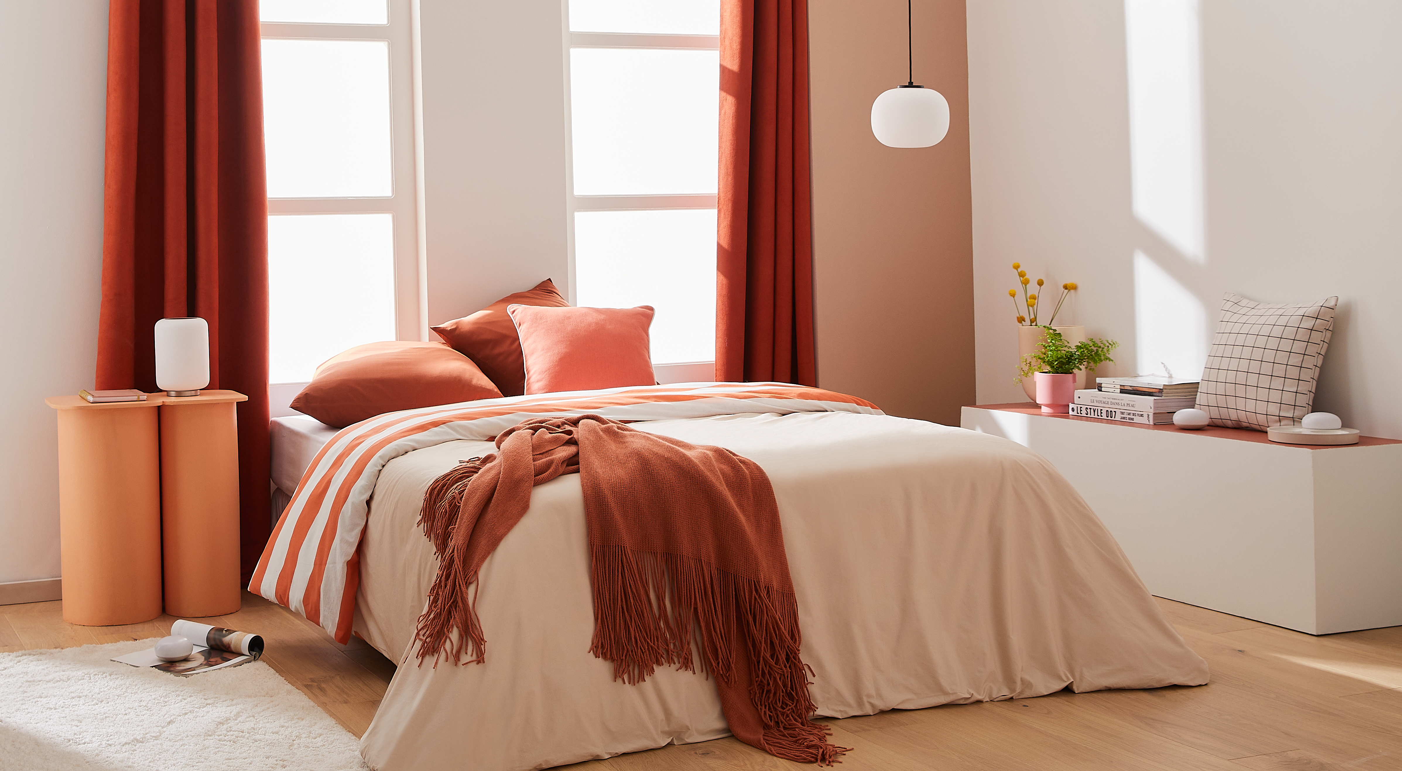 Housse de coussin Kalpe, orange / cuivré, 45 x 45 cm, INSPIRE - 3