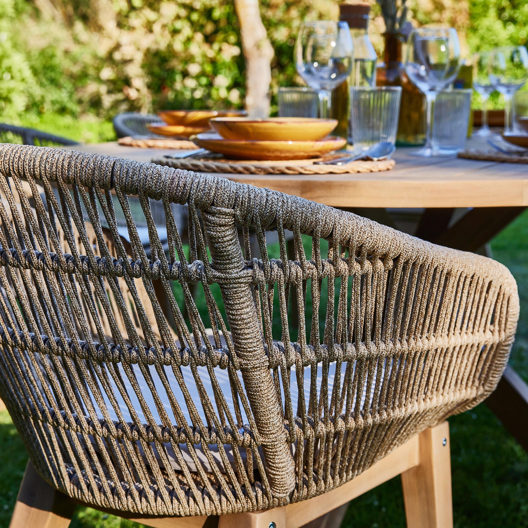 Conjunto de comedor de jardín Provenza de acacia para 6 comensales - 3