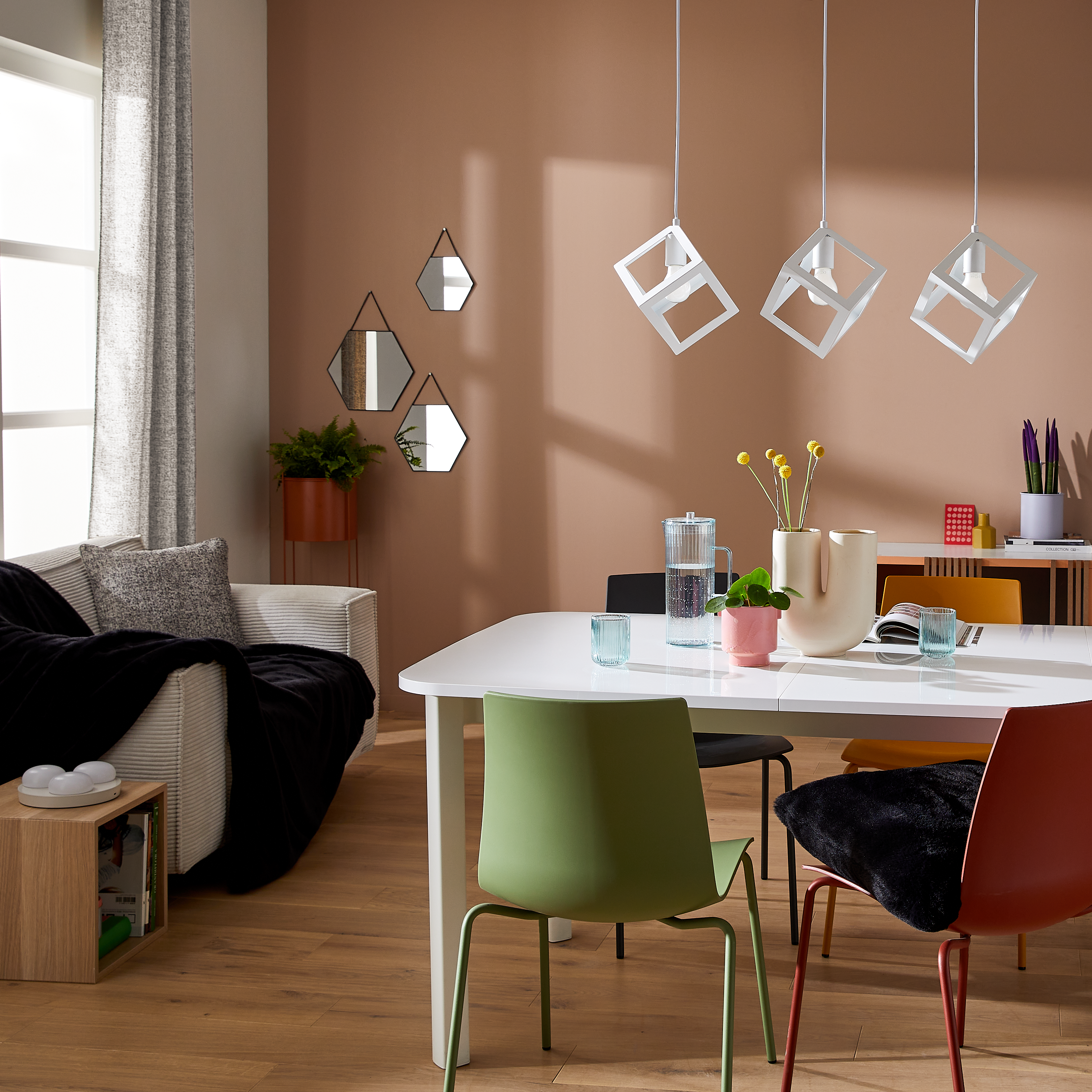 Lampa wisząca Plywood biała 3 x E27 Inspire - 8