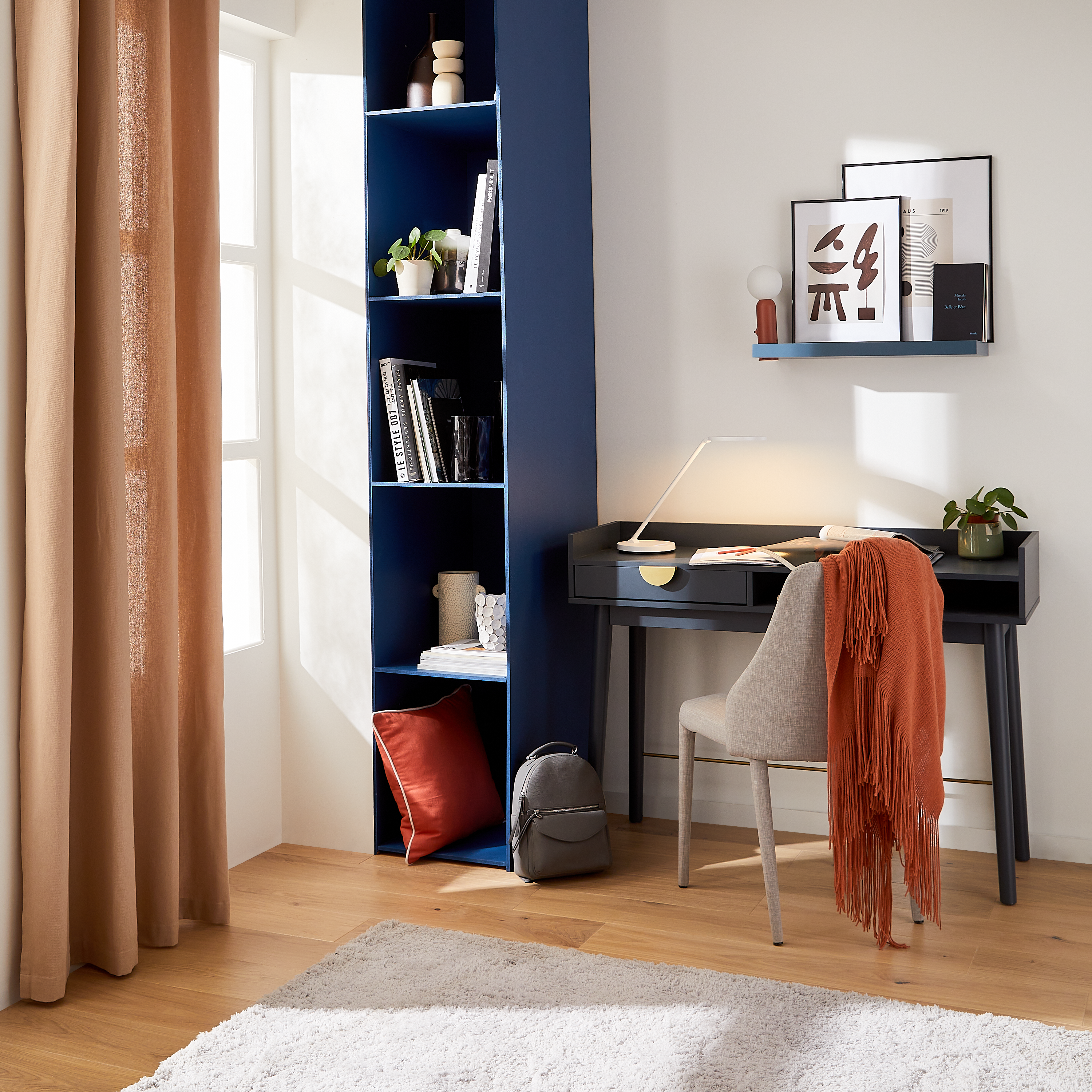 Cortina ollaos Kalpe algodón sarga liso beige trench INSPIRE de 140x280cm. Incluye cinta termoadhesiva - 23