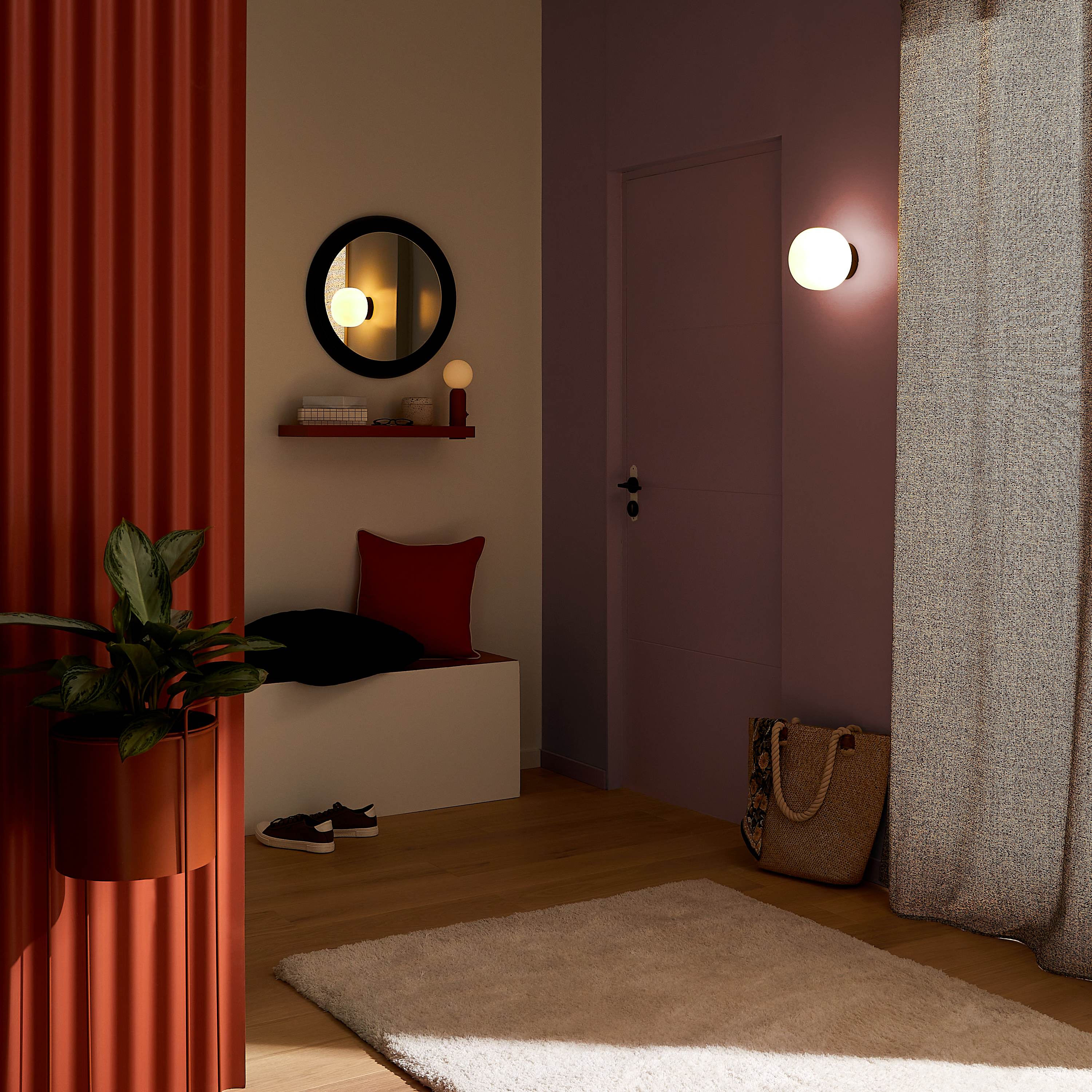 Lampa stołowa Lodi czerwona LED Inspire - 15